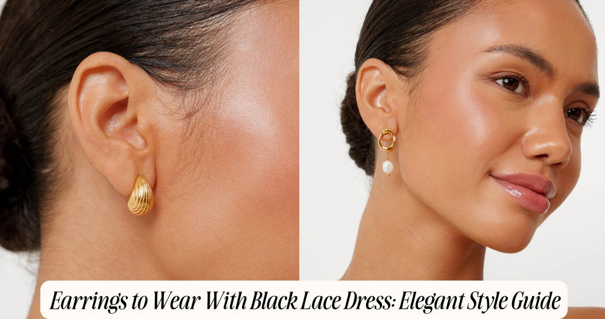 earrings to wear with black lace dress Dress: Elegant Style Guide Size:US20-UK22-EUR50 Vintage Blue Black & dress with bra Jewellery a concealed back