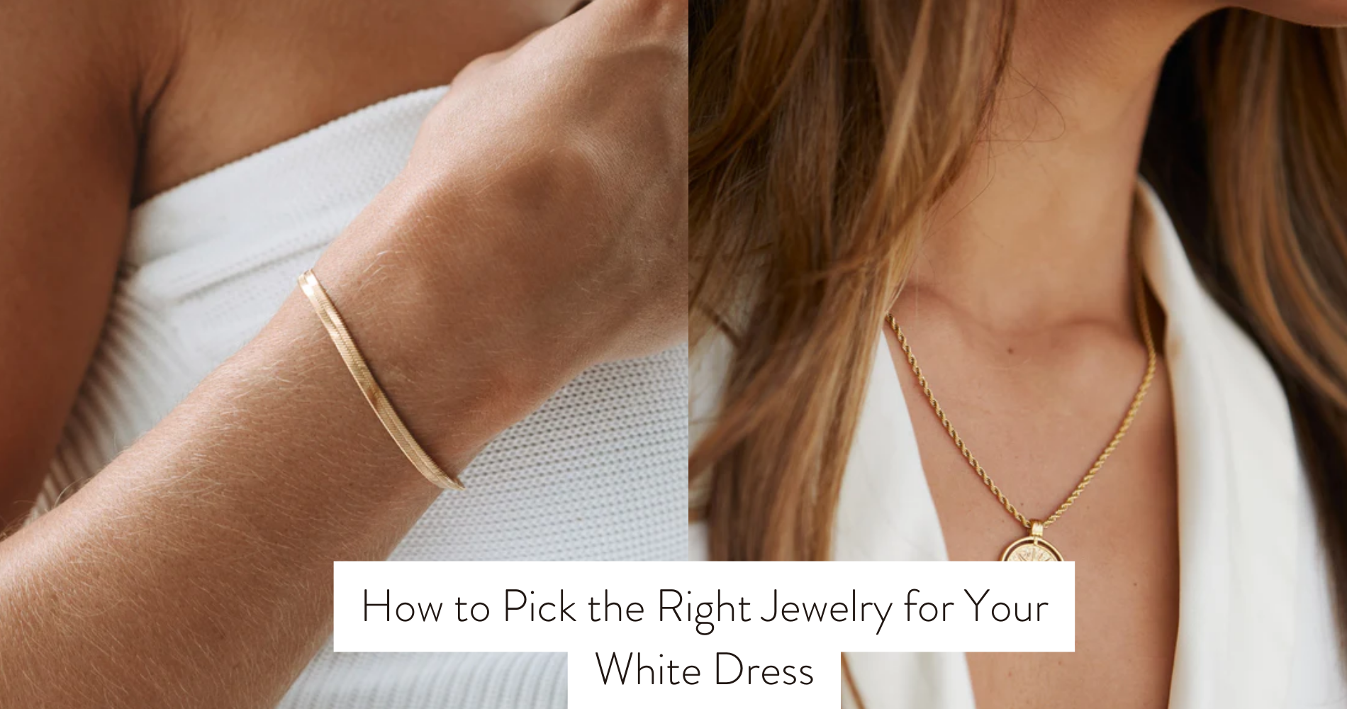 White Dress with Gold Jewelry