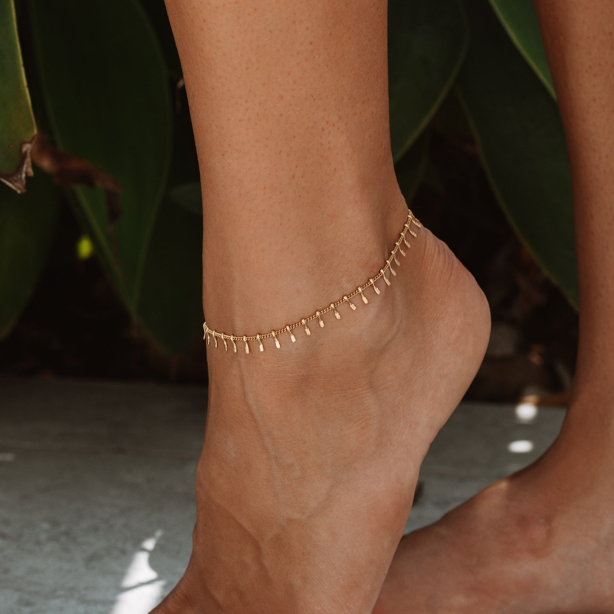Gold Ankle Bracelets Ocean and Shower Proof
