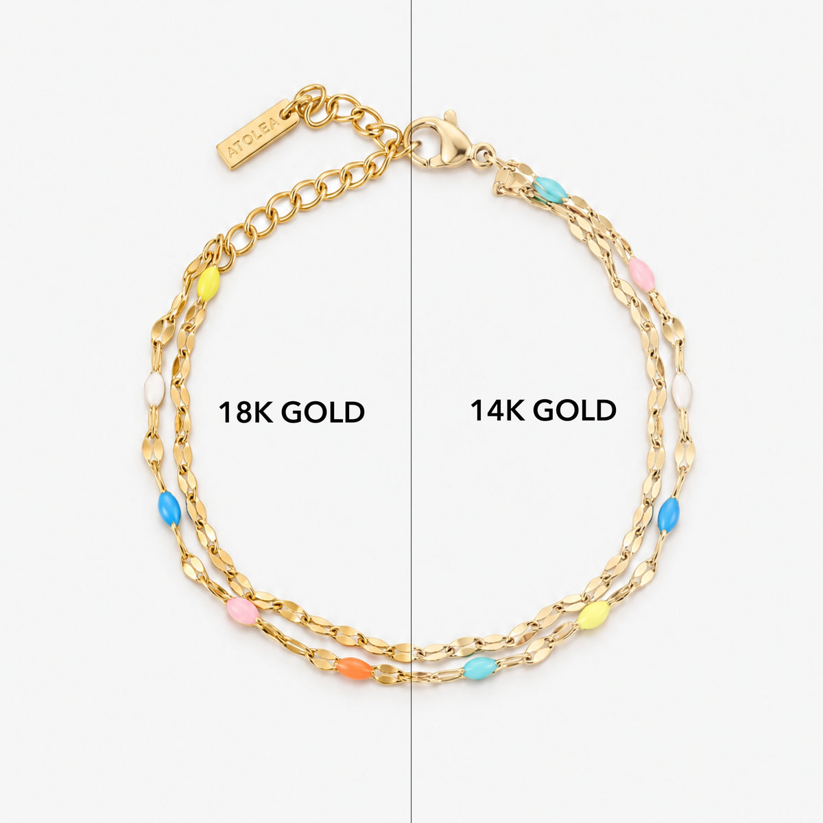 14k Gold Rainbow Bracelet