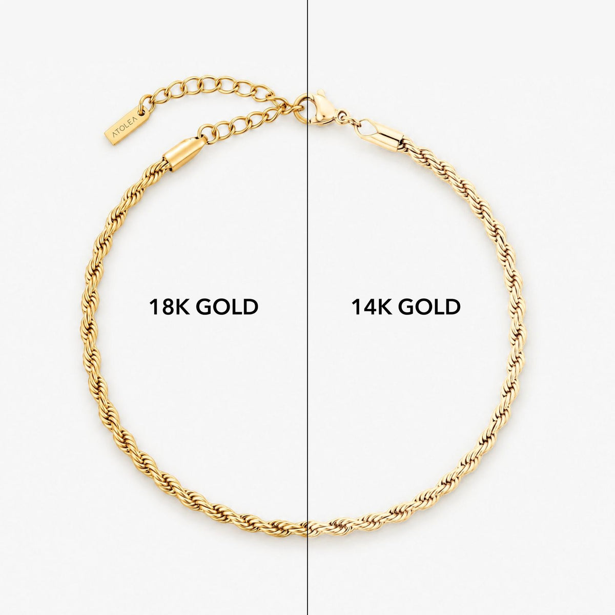 14k rope bracelet in gold
