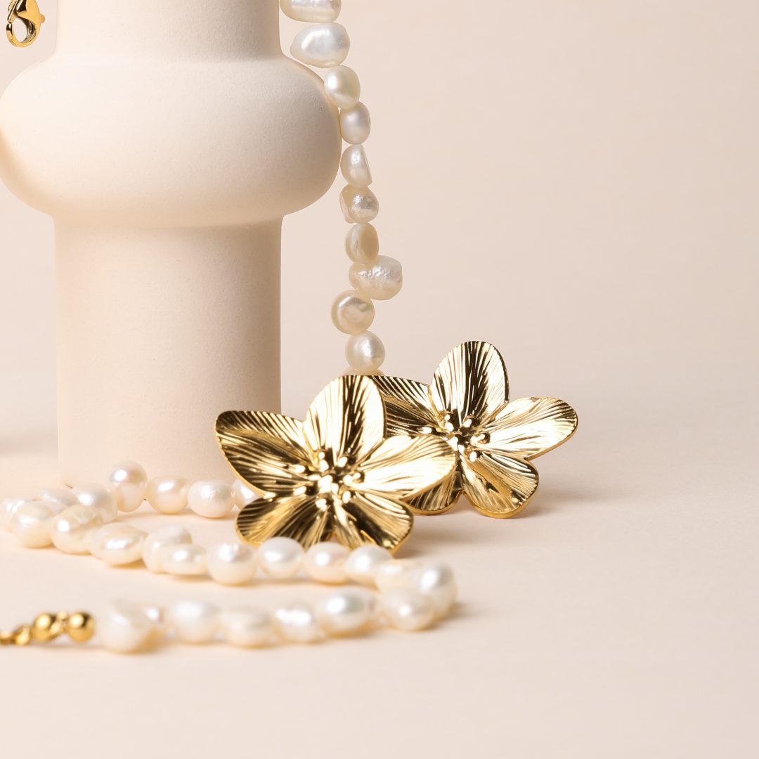 Gold Flower Earrings