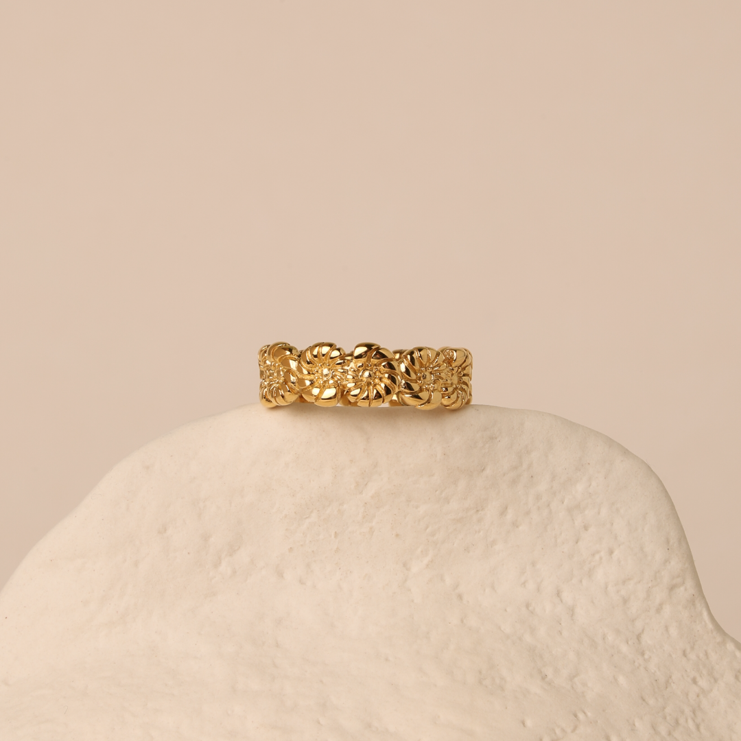 Gold Shell Band Ring