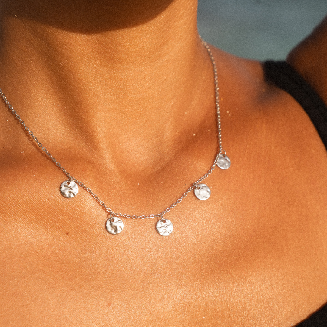 Silver Coins Choker
