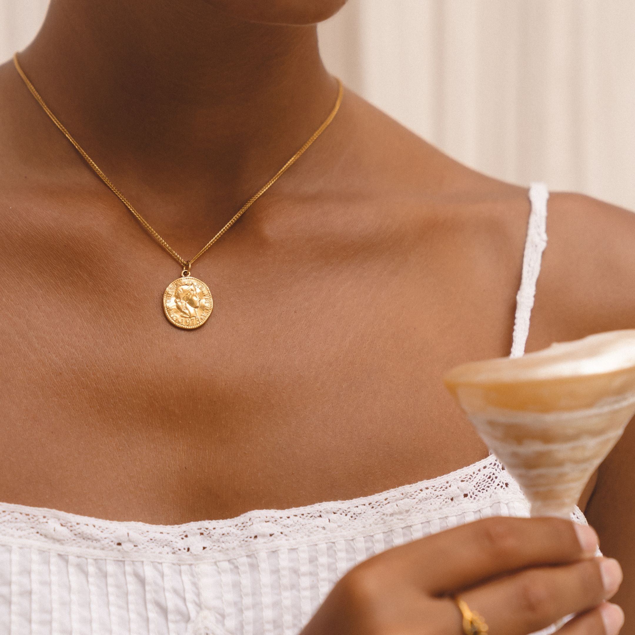 Ancient Coin Necklace Lifestyle Look