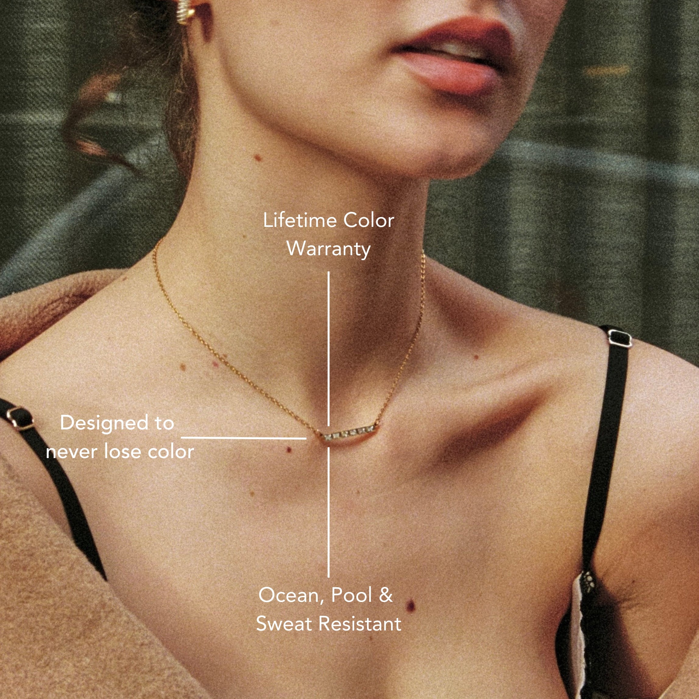 Baguette Line Necklace Size Guide