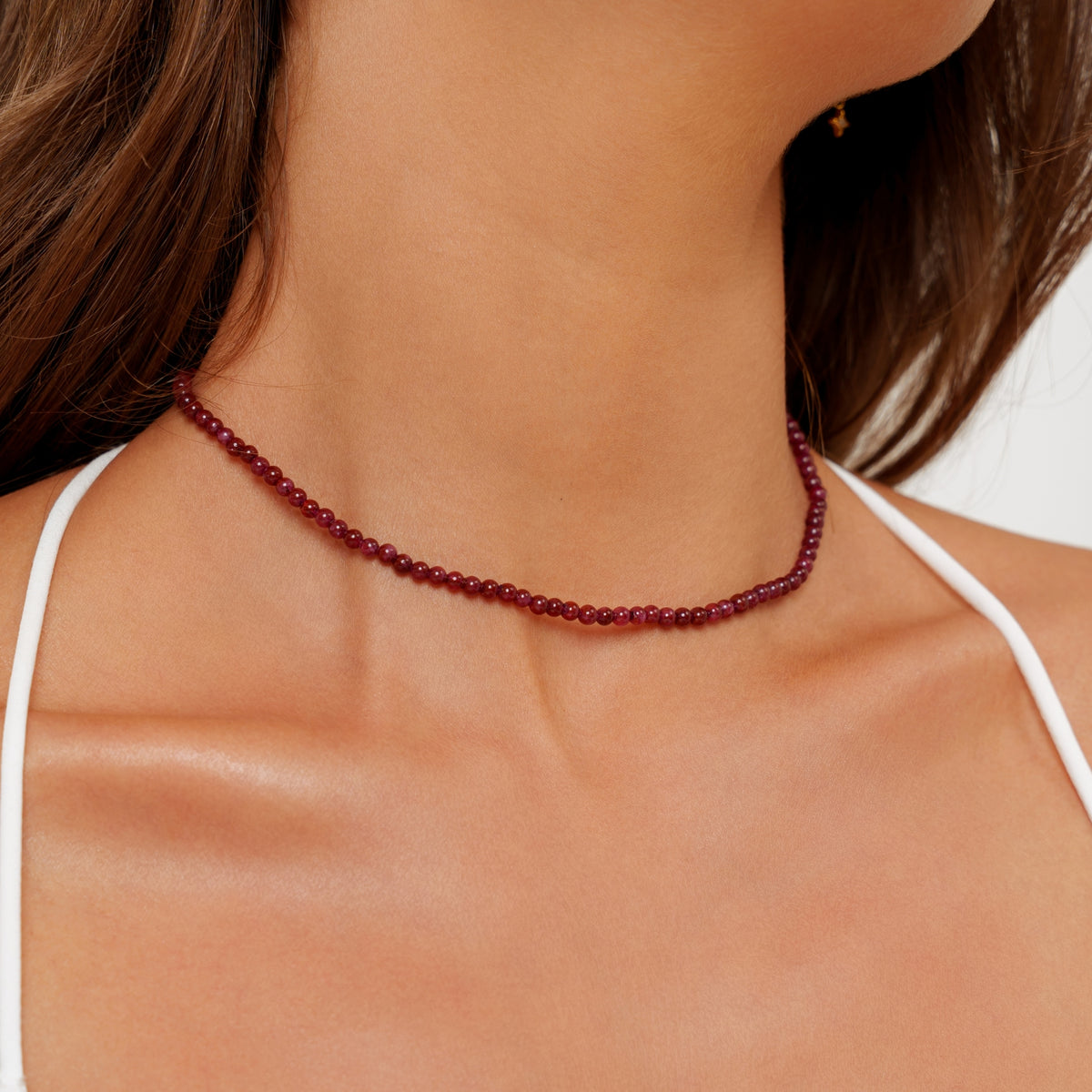 Burgundy Beads Choker