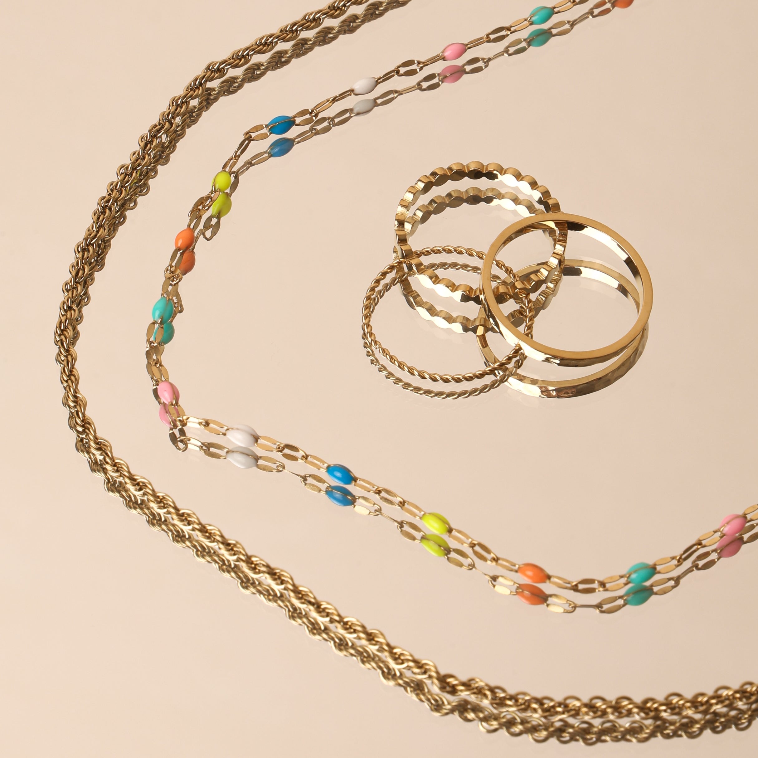 Calvi Rope Chain Necklace 14k