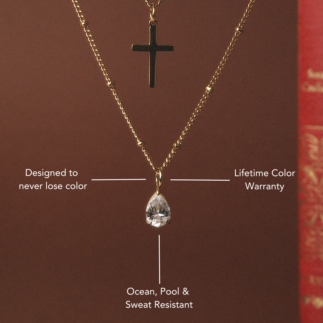 Dainty Crystal Teardrop Pendant