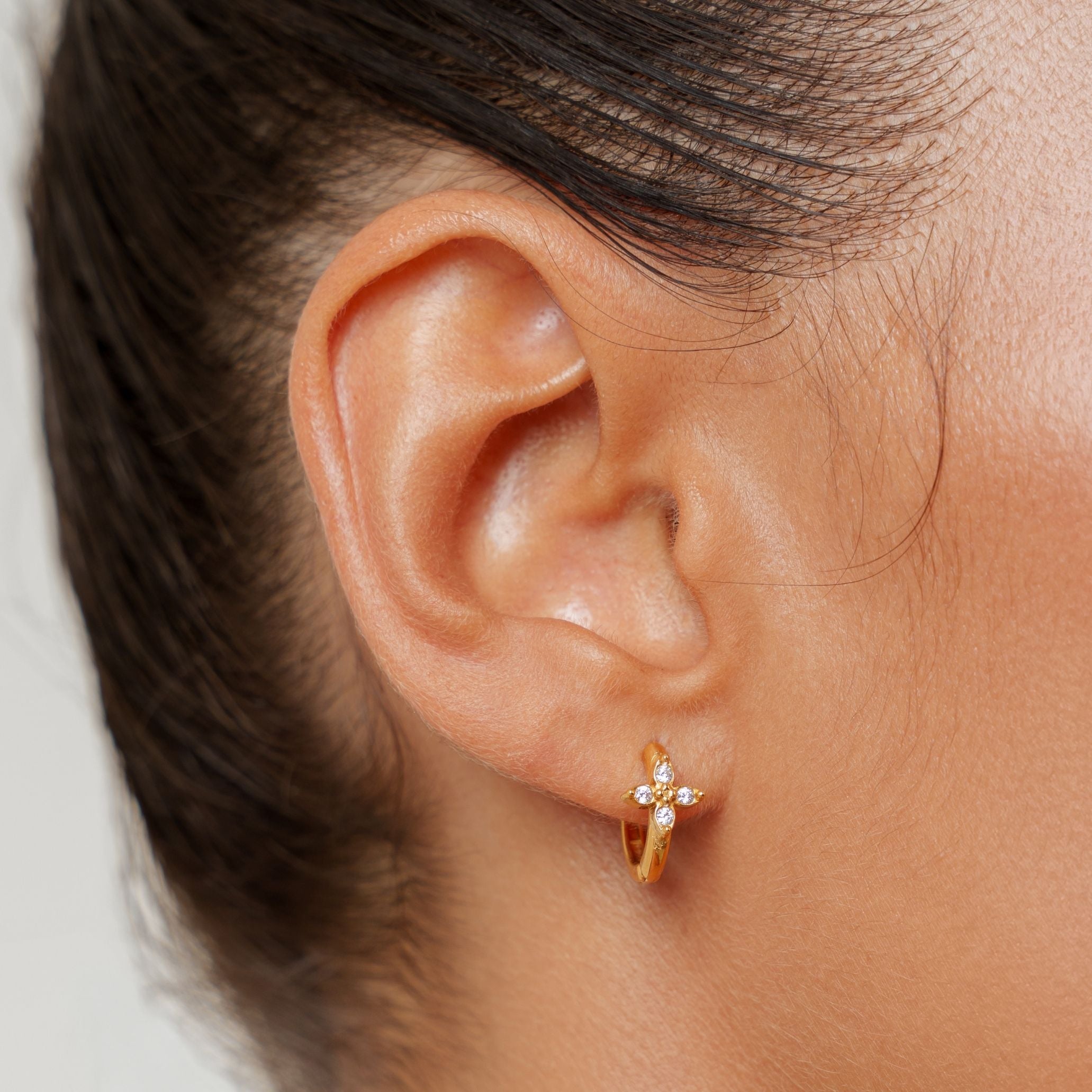 Flower Hoop Earrings