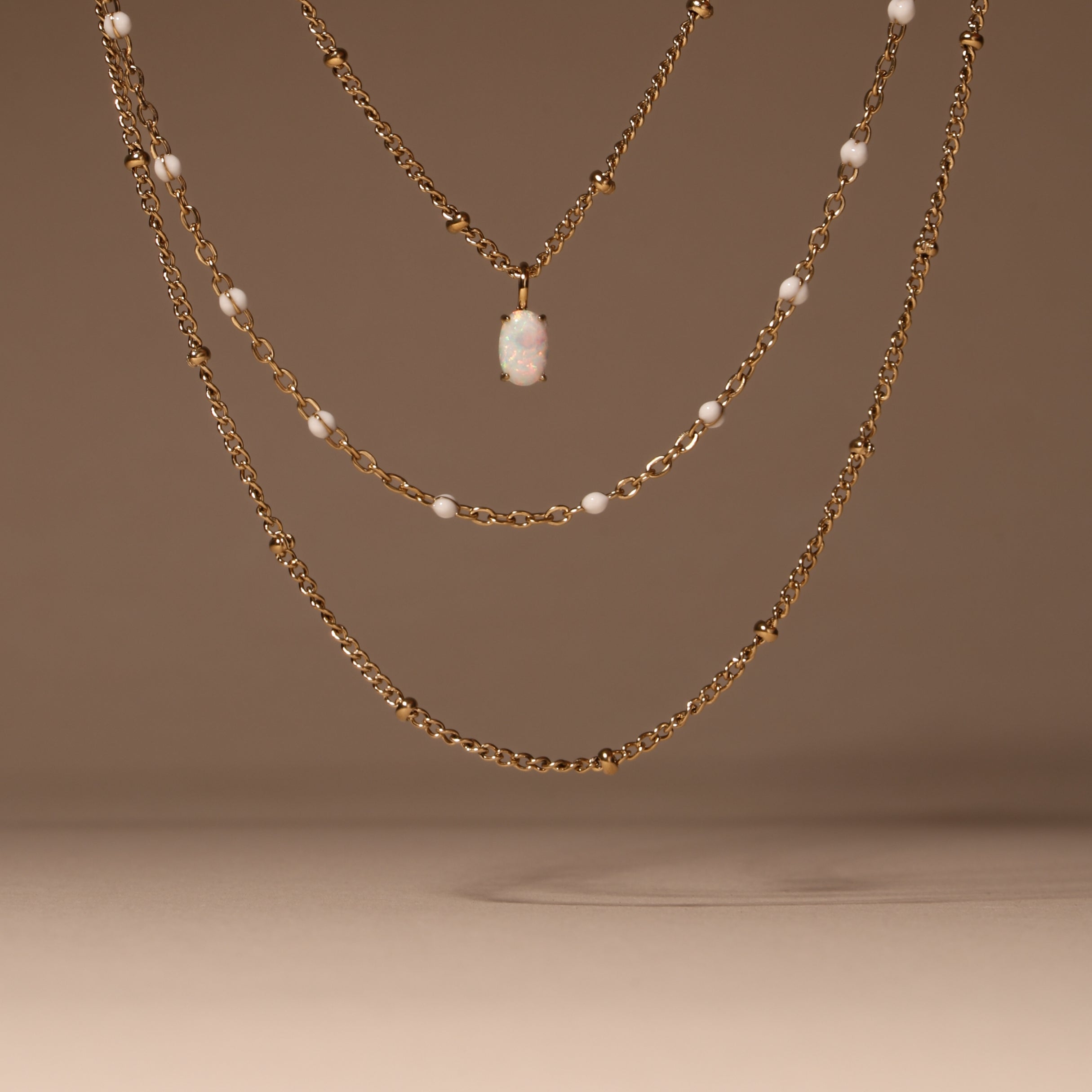 Double Beaded Choker 14k Gold