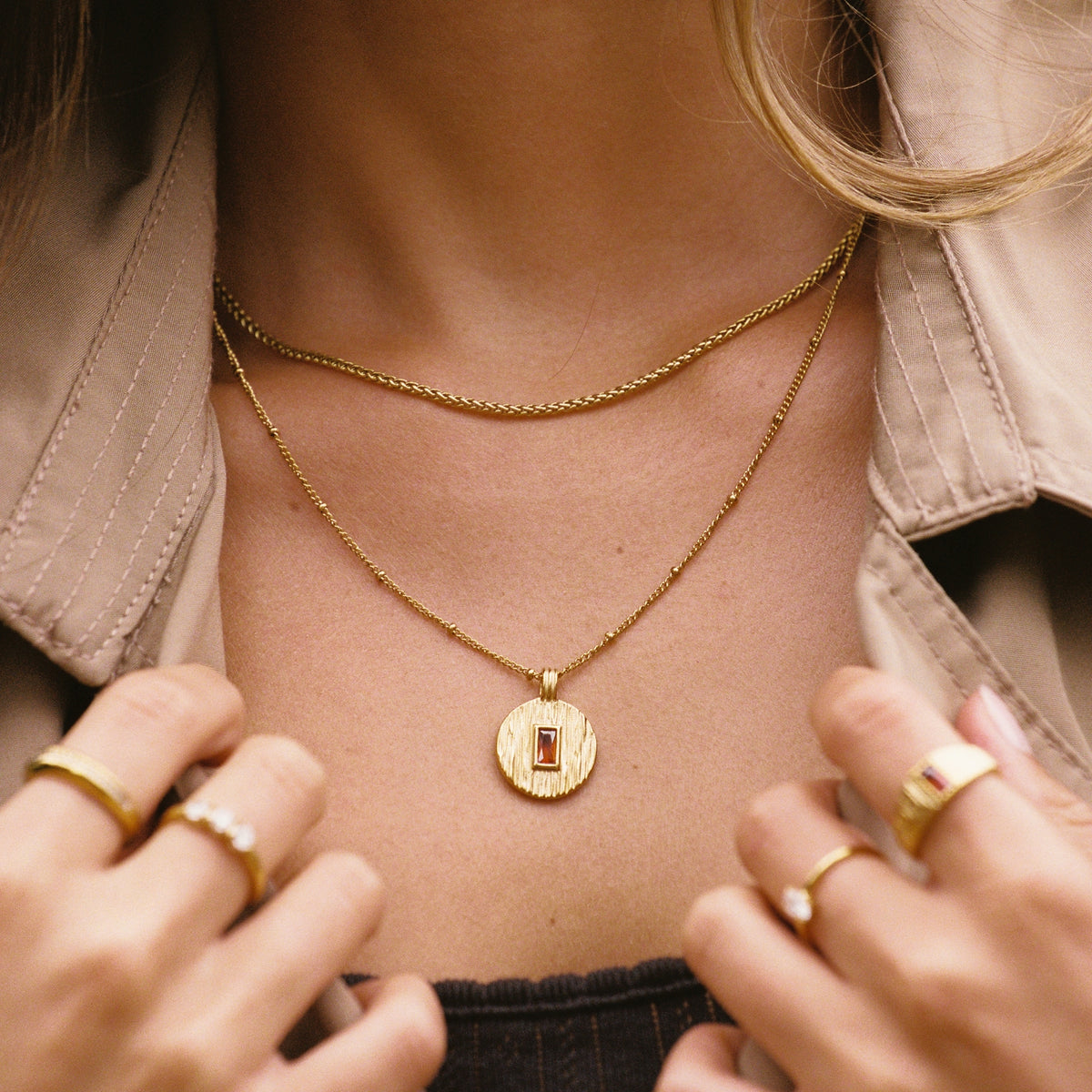 Gold Round Pendant