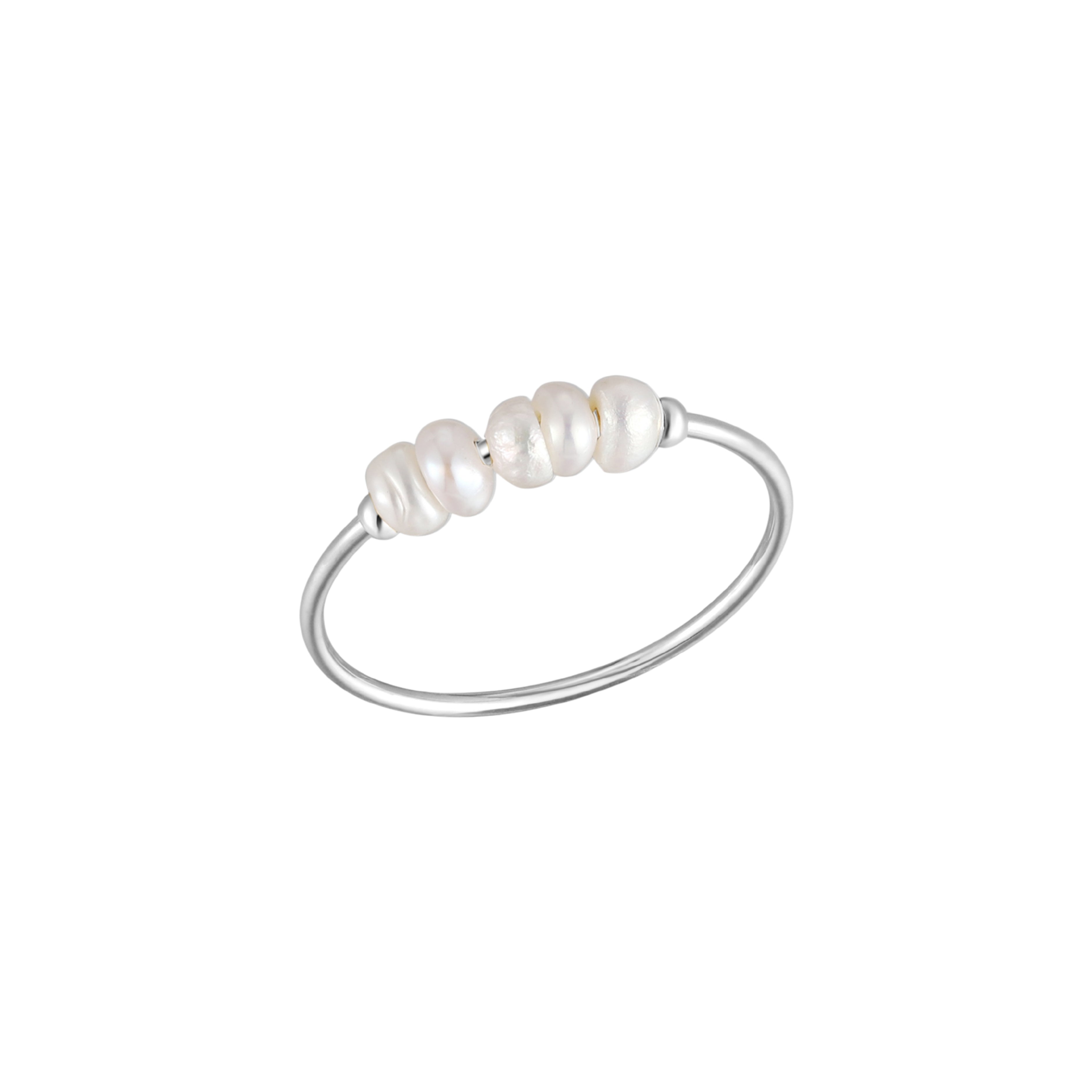 Mini Silver Pearls Ring