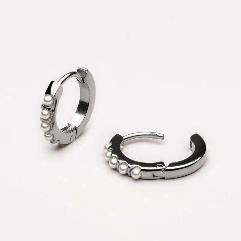 Mini Hoops Pearls Earrings