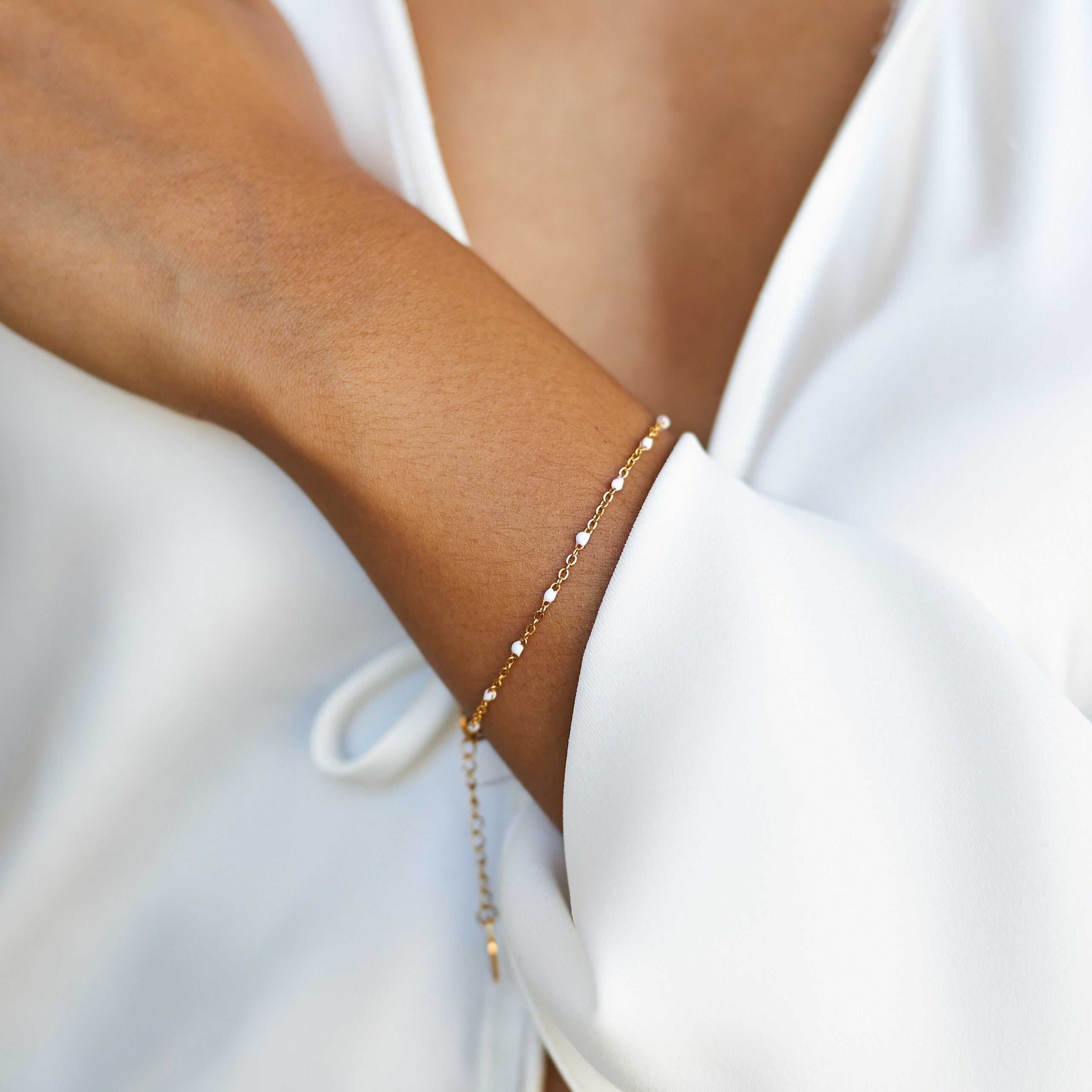 Minimal White Bracelet
