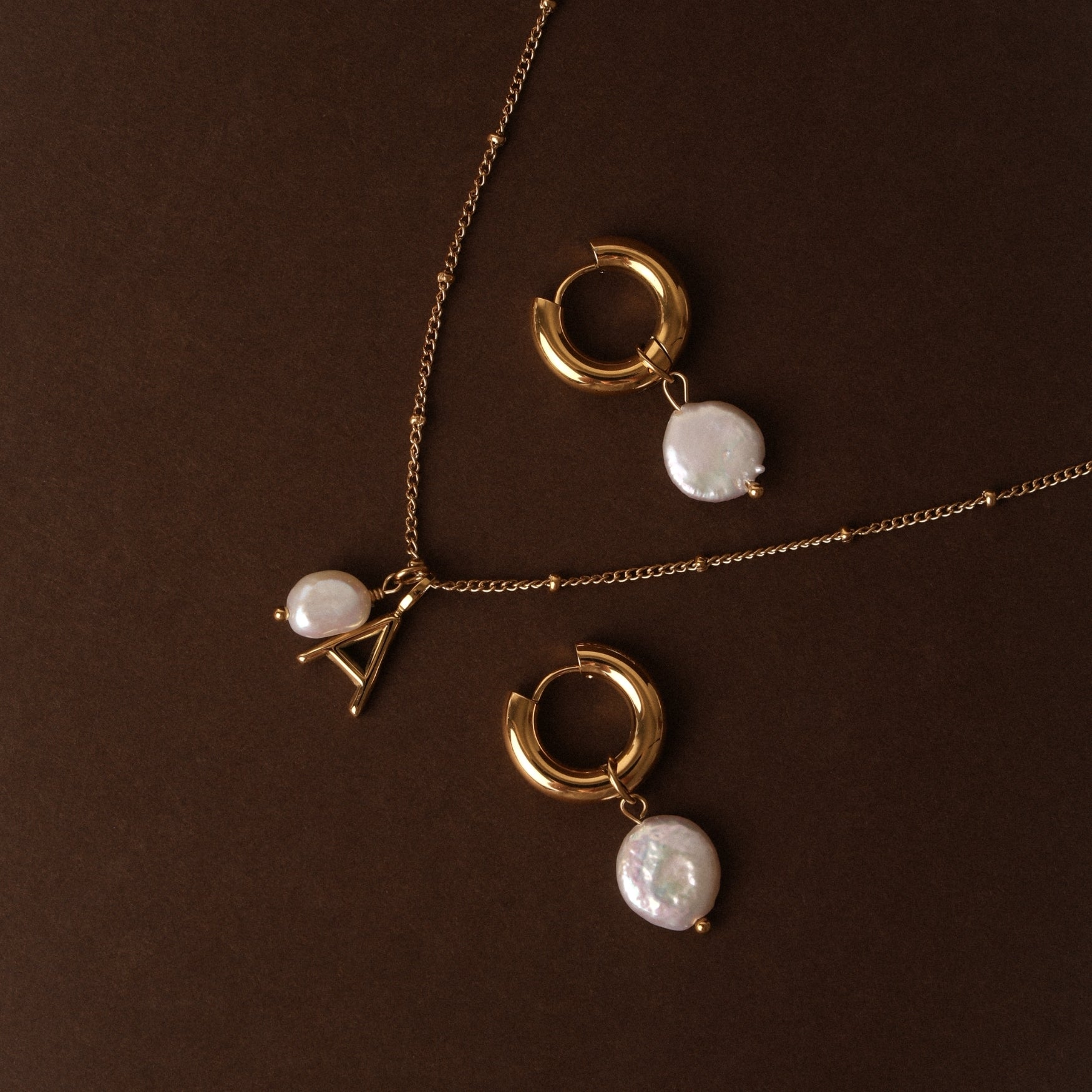 Pearl Initial Necklaced