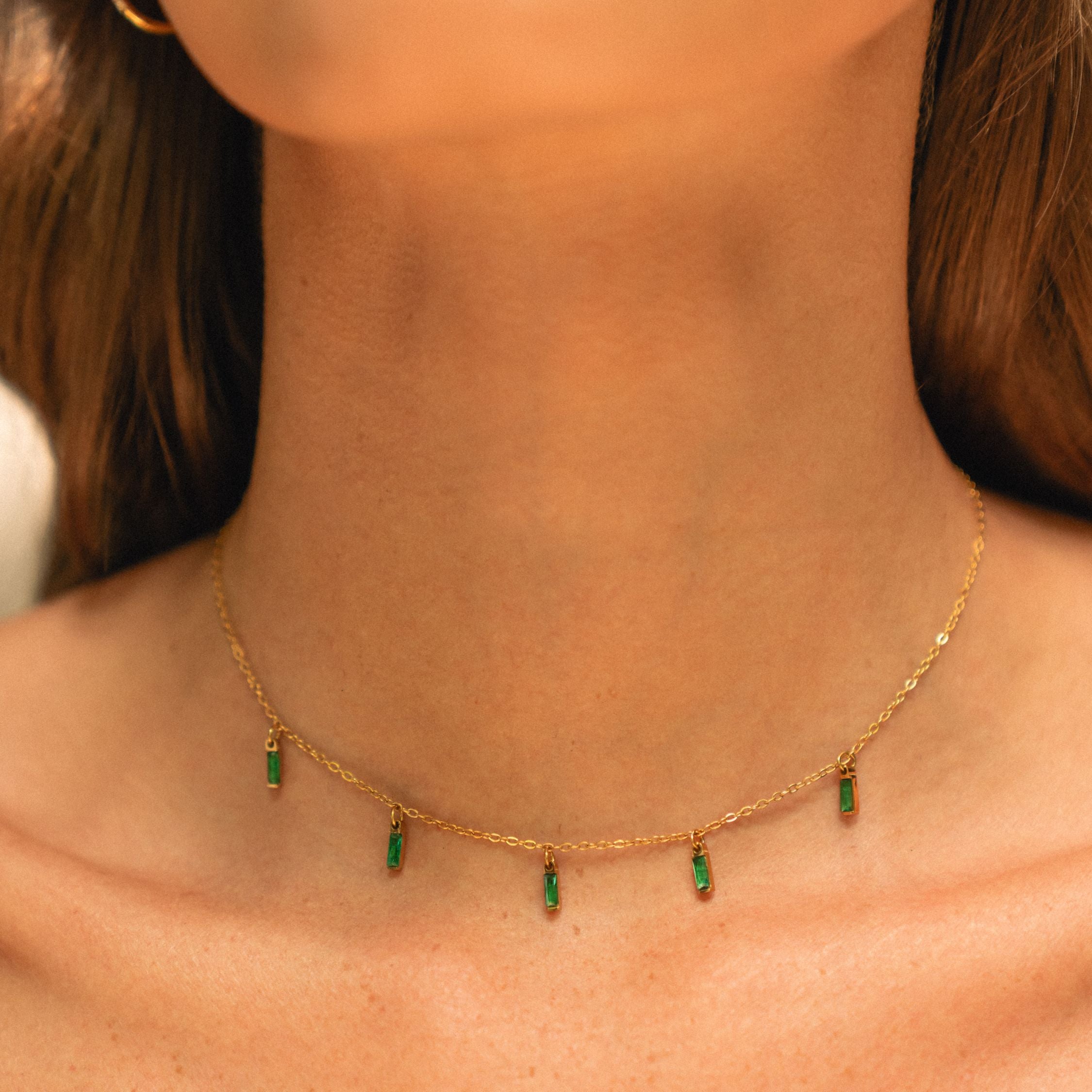 Rain Of Emeralds Choker Tight Close Up
