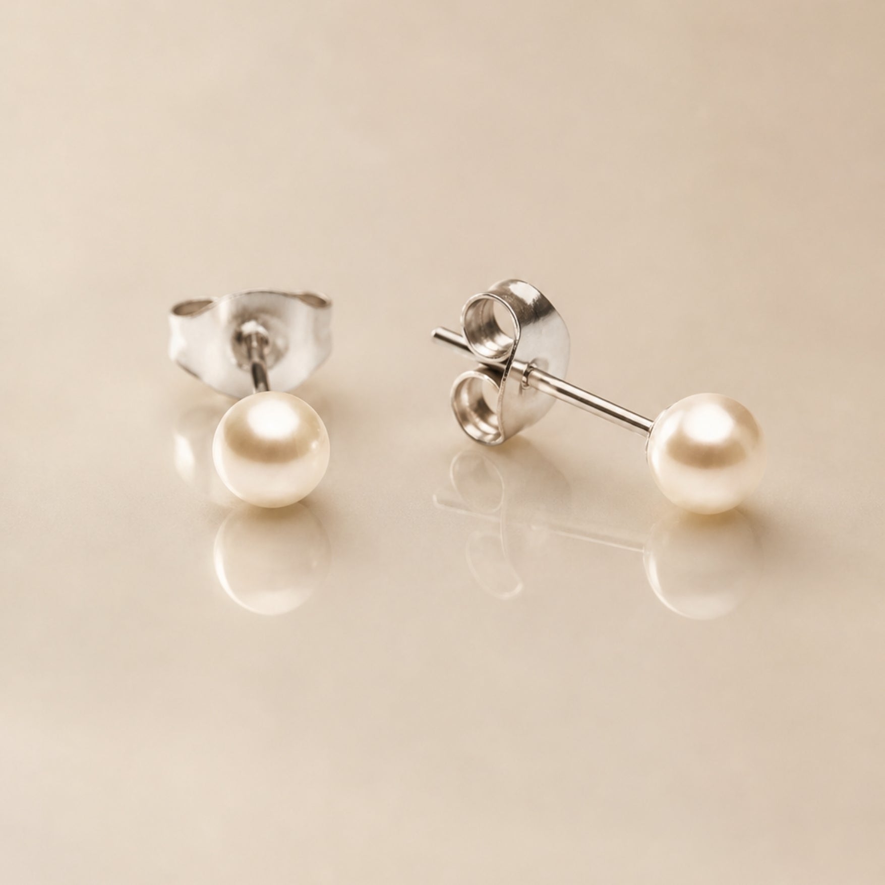 Silver Pearly Studs