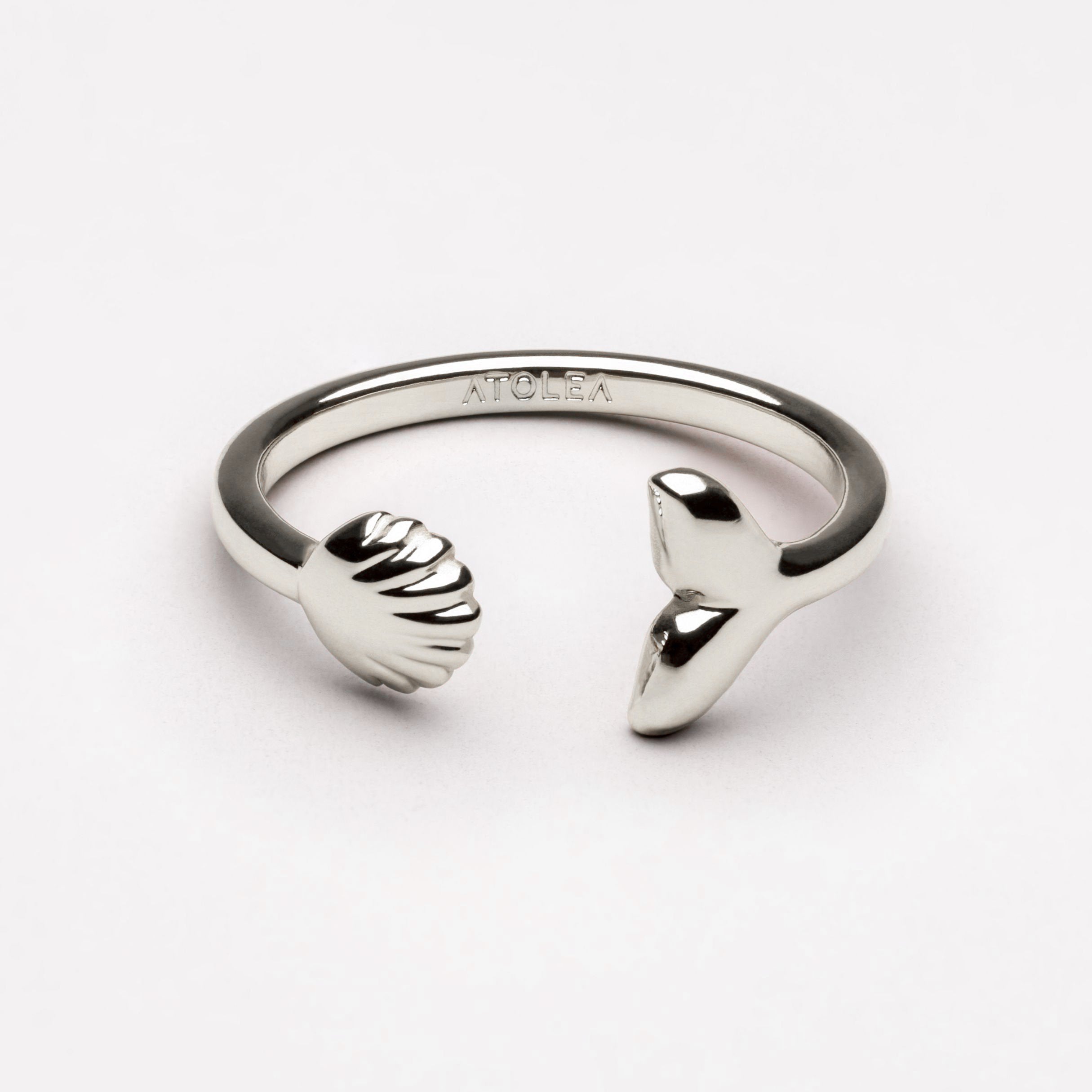 Silver Whale Tail Ring
