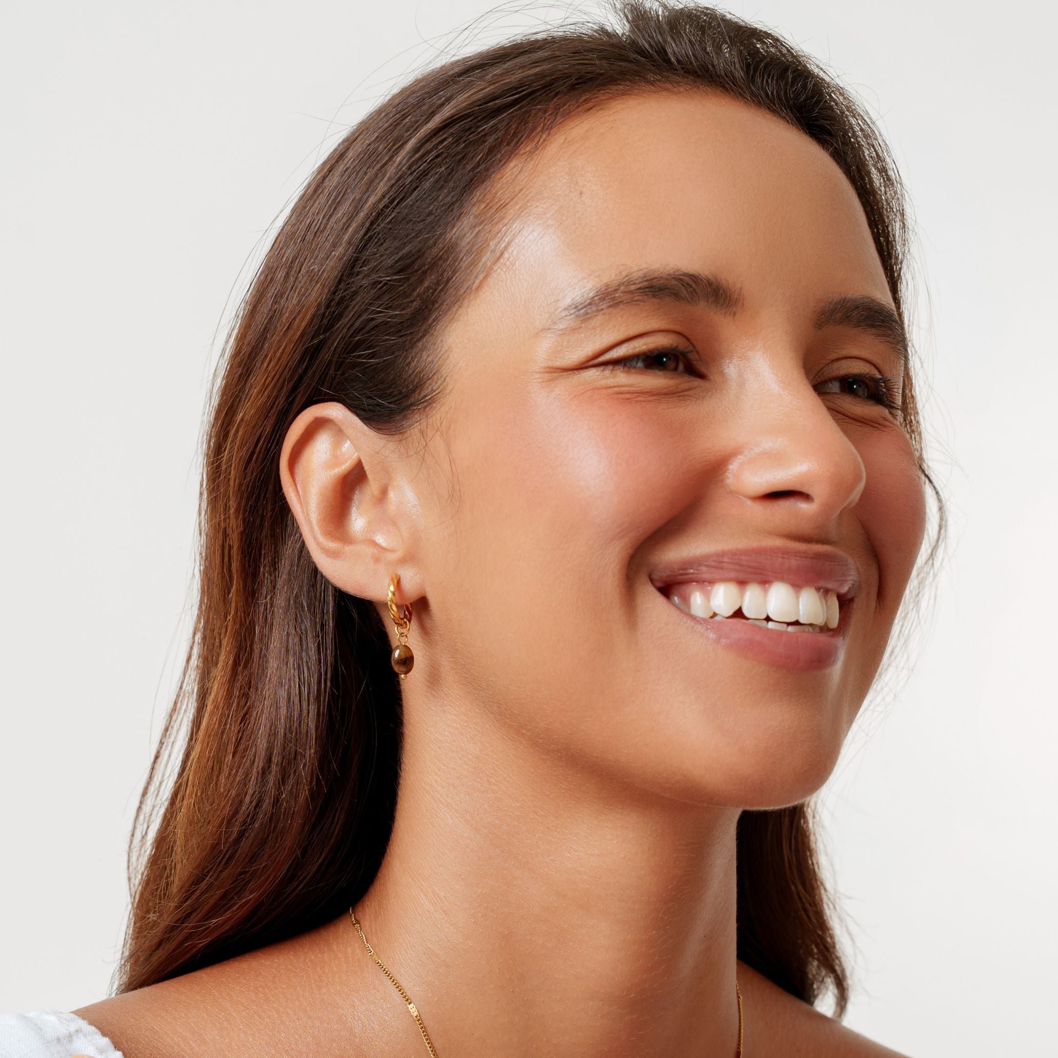 Tiger Eye Hoops