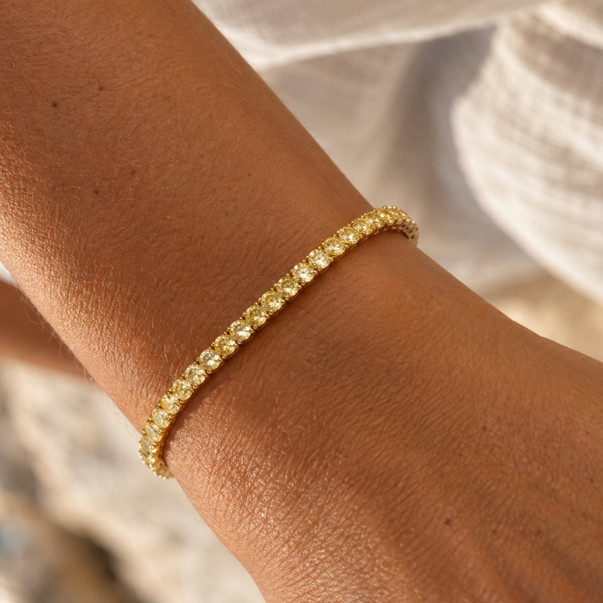 yellow tennis bracelet