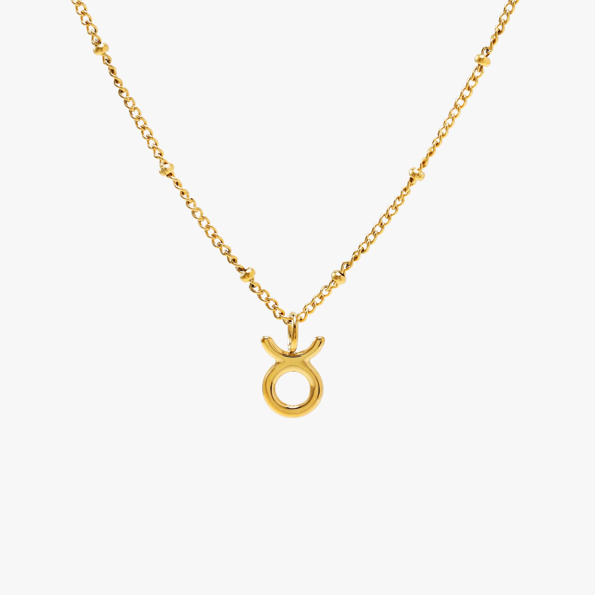 Zodiac Necklace Taurus Gold
