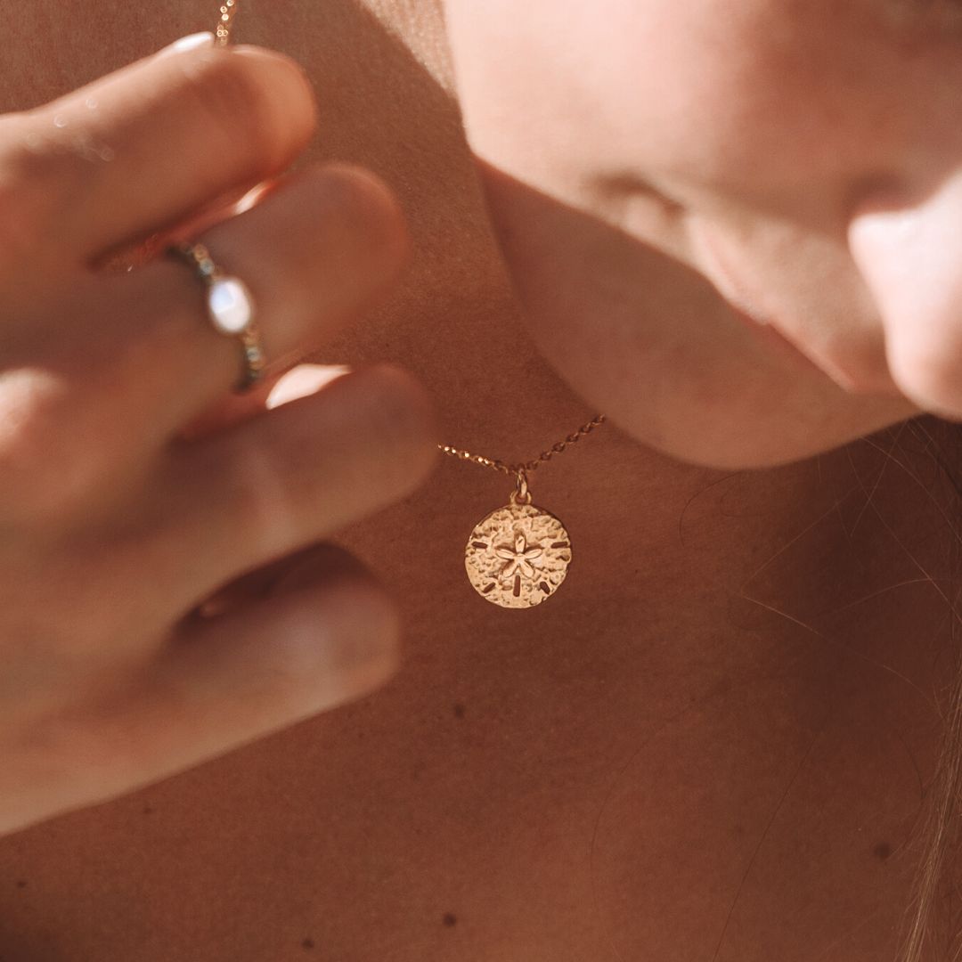 Sand Dollar Necklace Pendant Detail