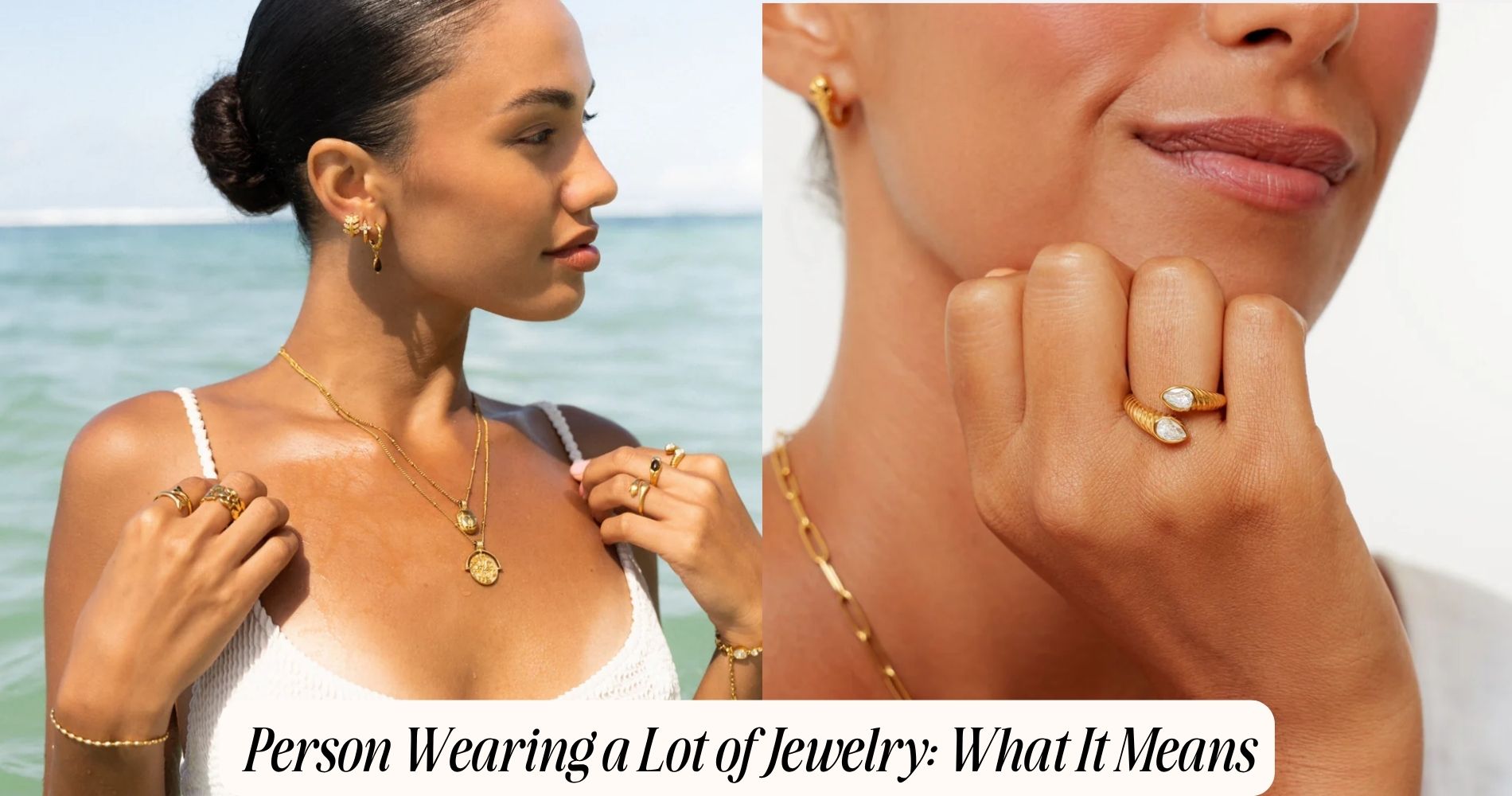 person wearing a lot of jewelry