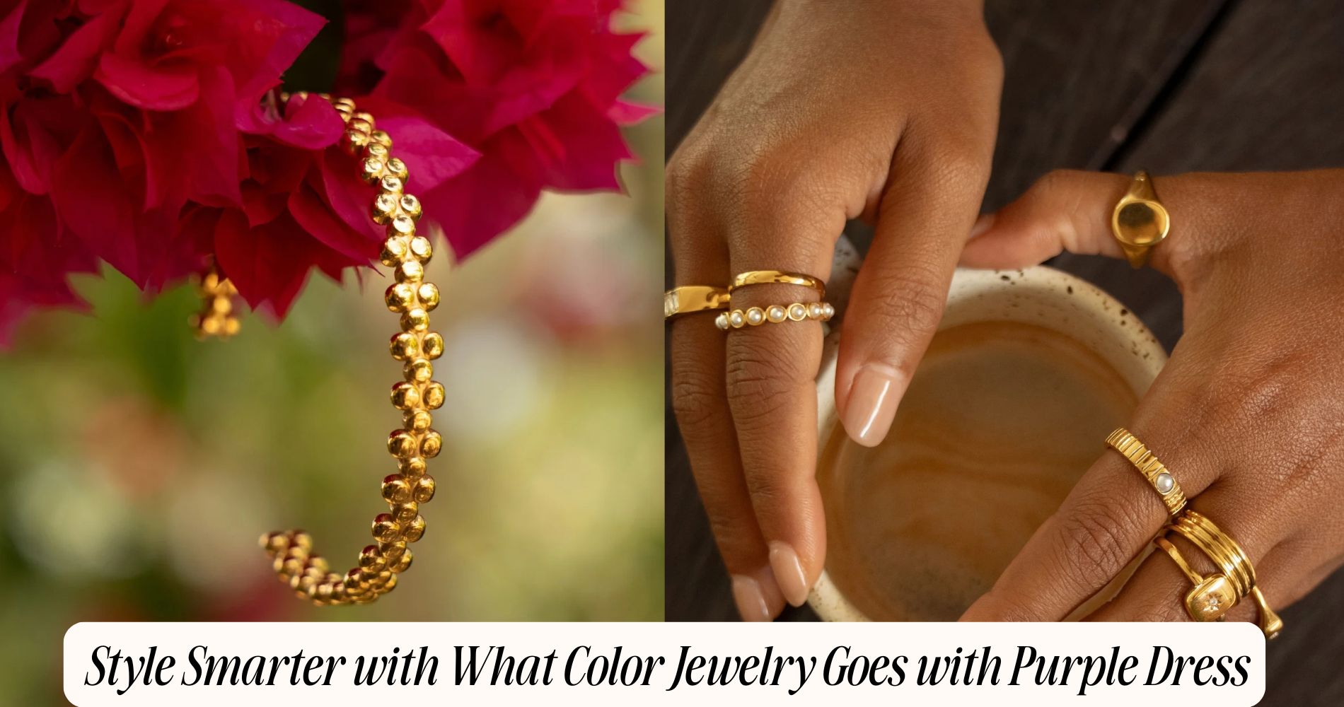 what color jewelry goes with purple dress