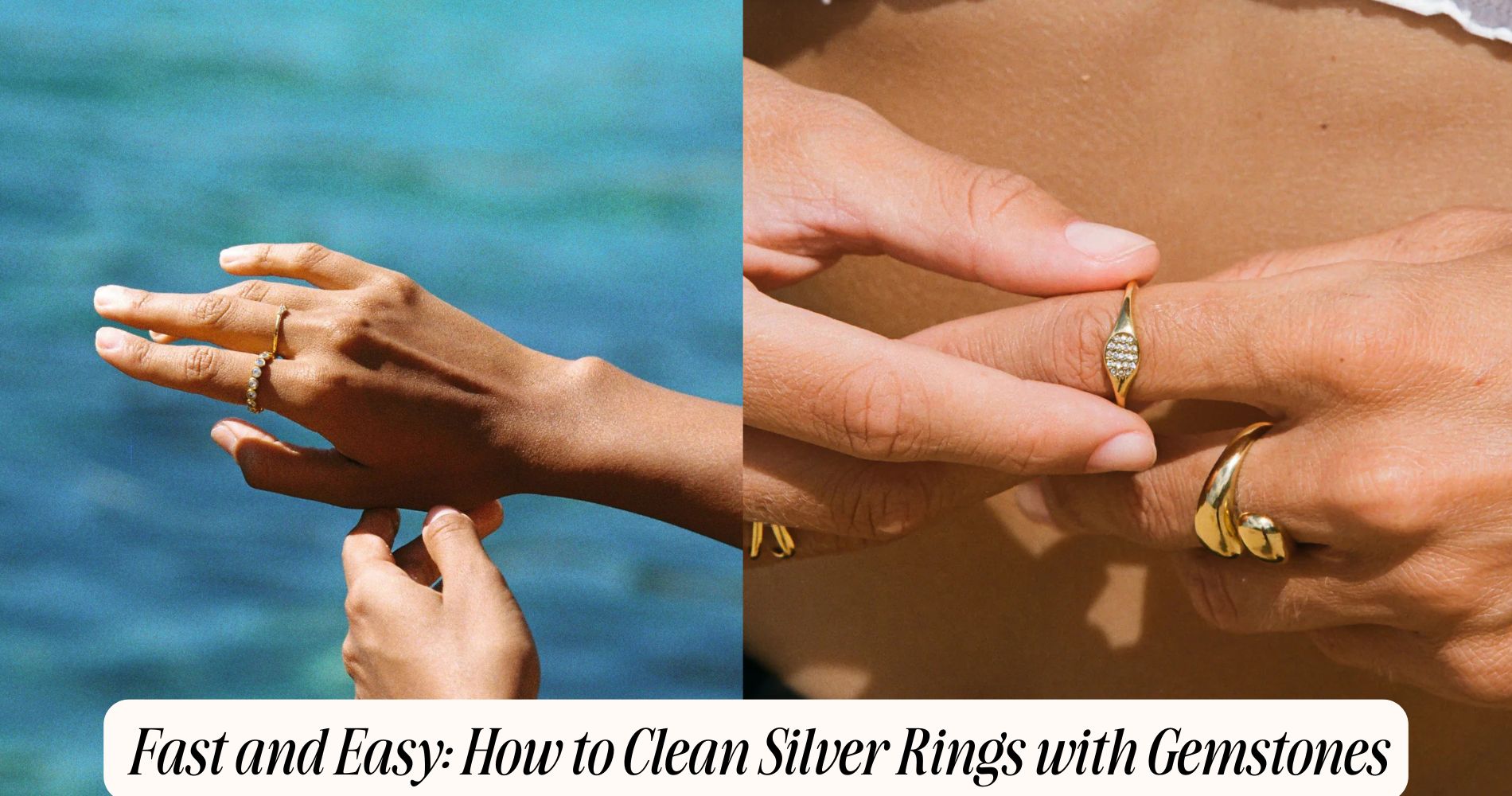 how to clean silver rings with gemstones​