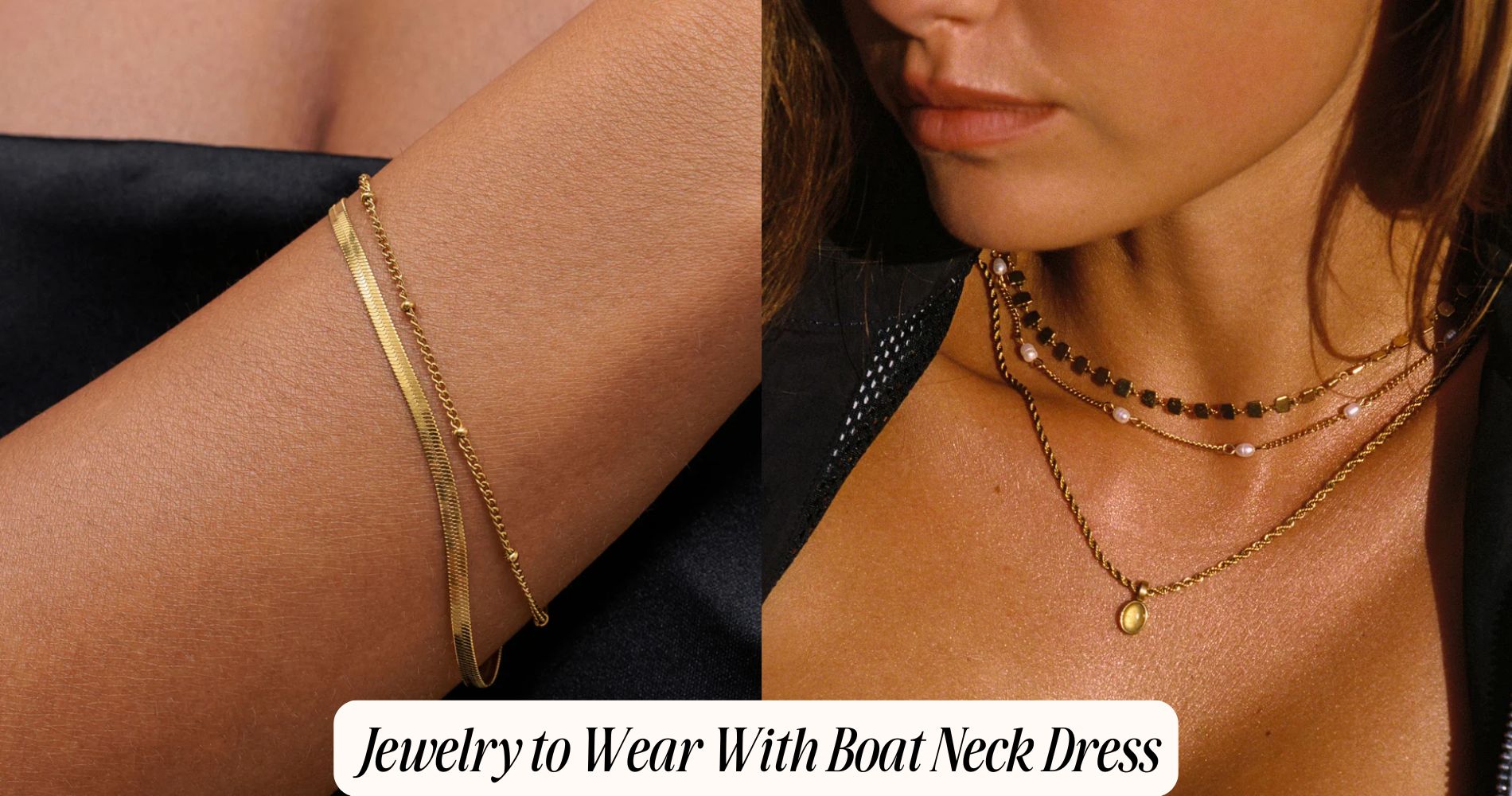 jewelry to wear with boat neck dress