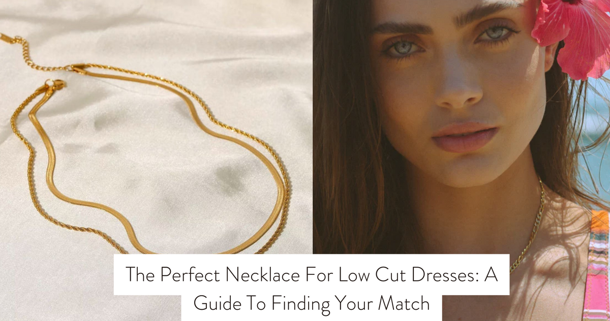what jewelry to wear with a low cut dress The Perfect Necklace For Dresses: Guide Finding Your Matc Color:Pink C Stretch Crepe One Shoulder Boho Wedding Dresses For Sale Wedding dresses