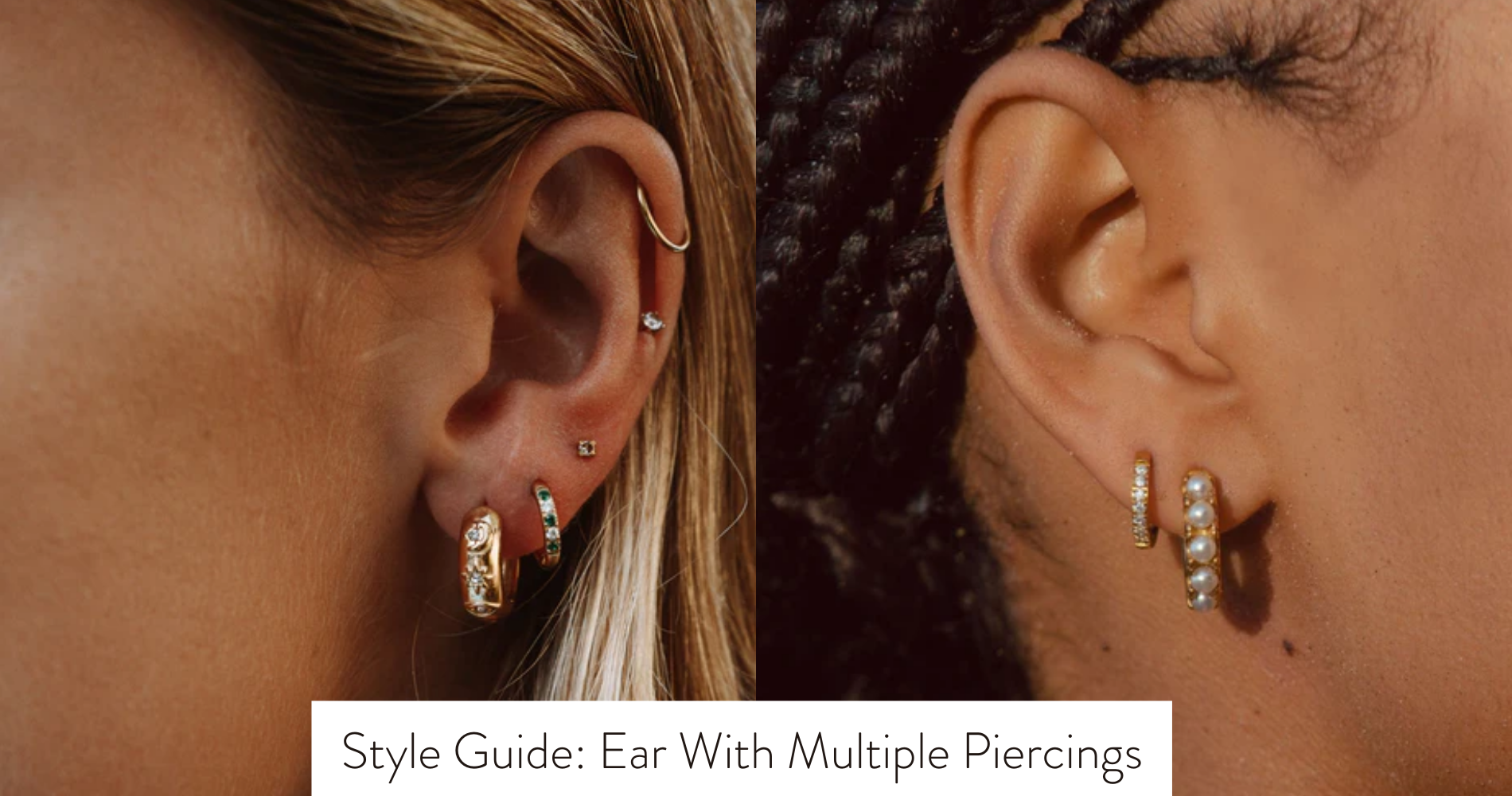 ear with multiple piercings