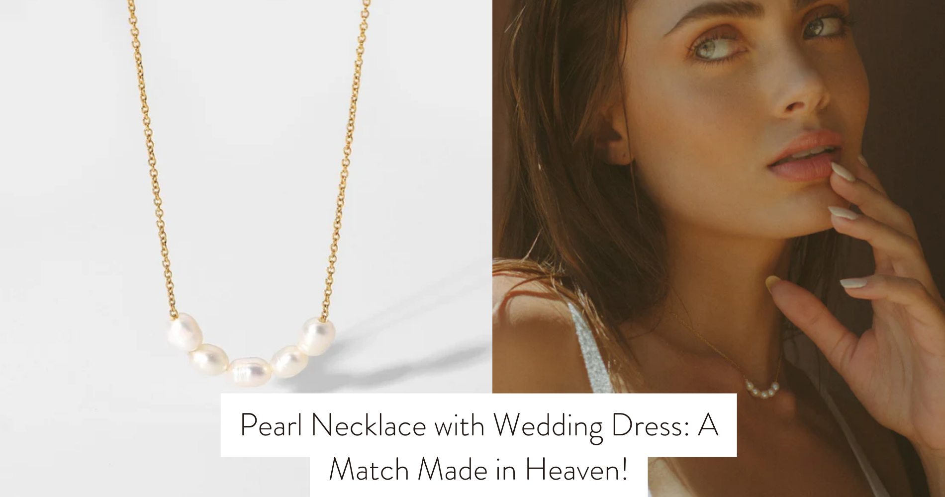 pearl necklace with wedding dress