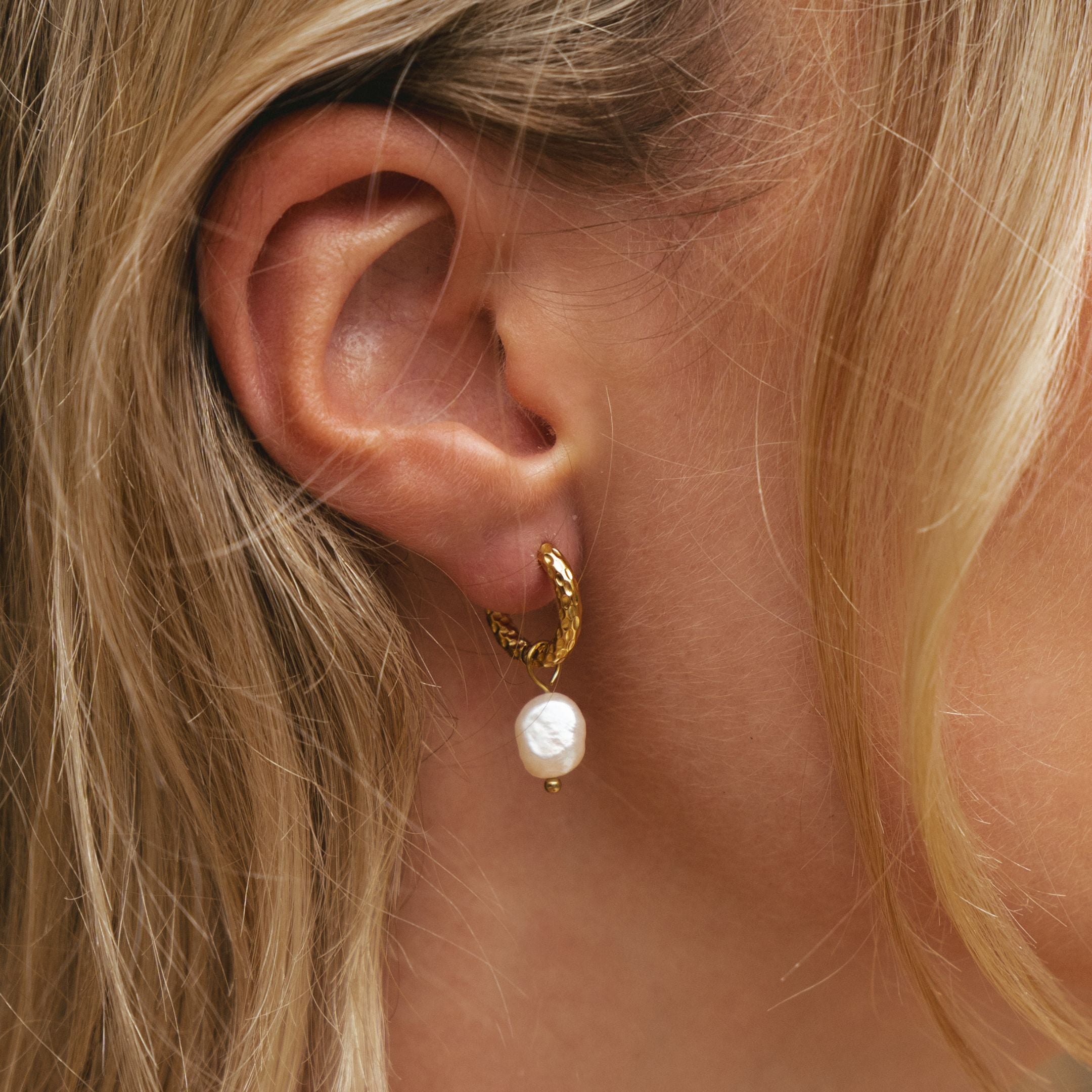 Gold Pearl Earrings