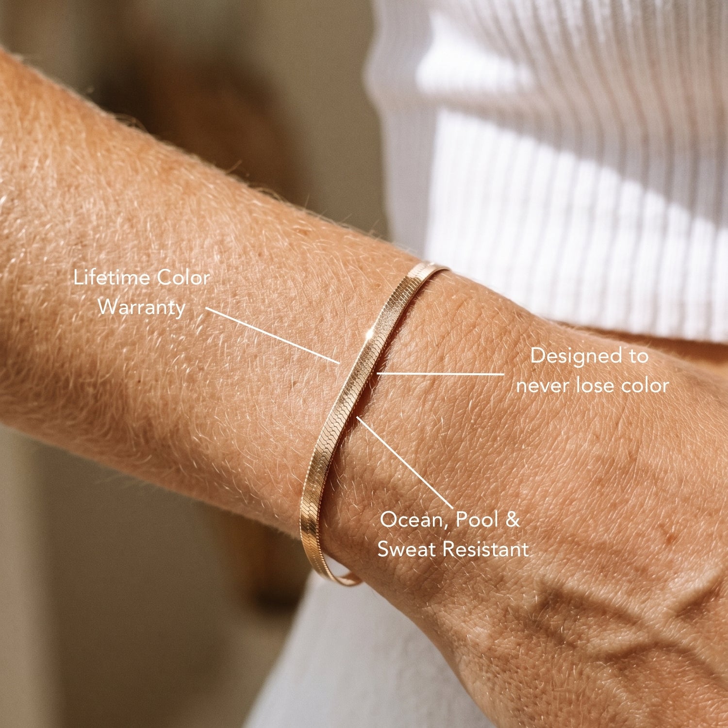 14K Herringbone Bracelet