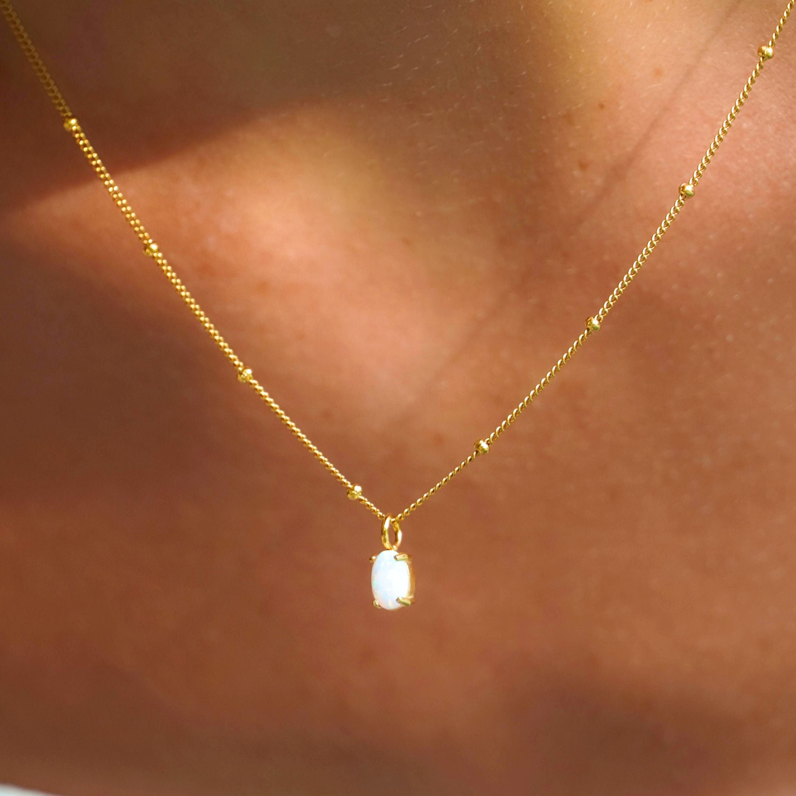 Gold Opal Necklace