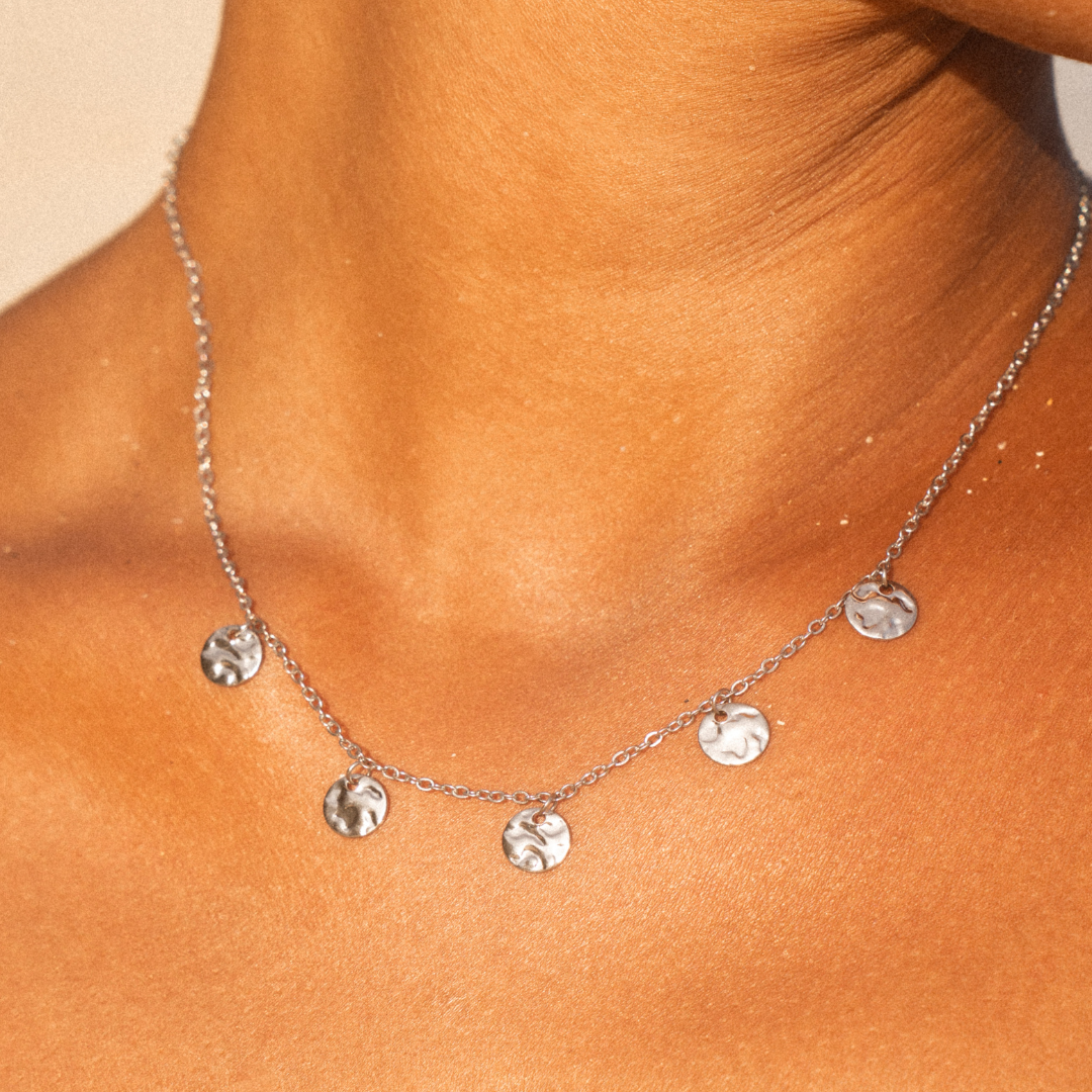 Silver Sun Coins Choker