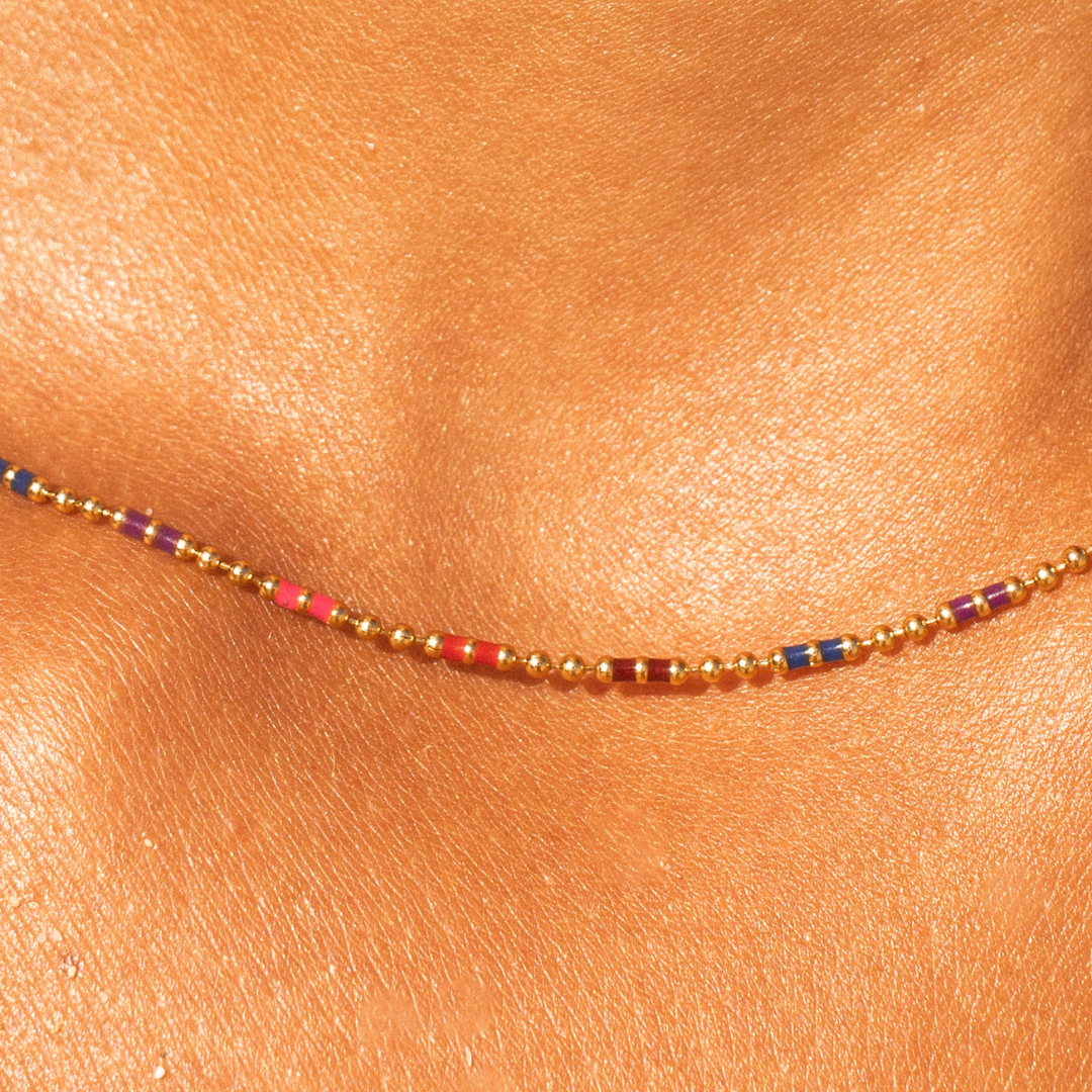 Bahia Choker Colored Beads
