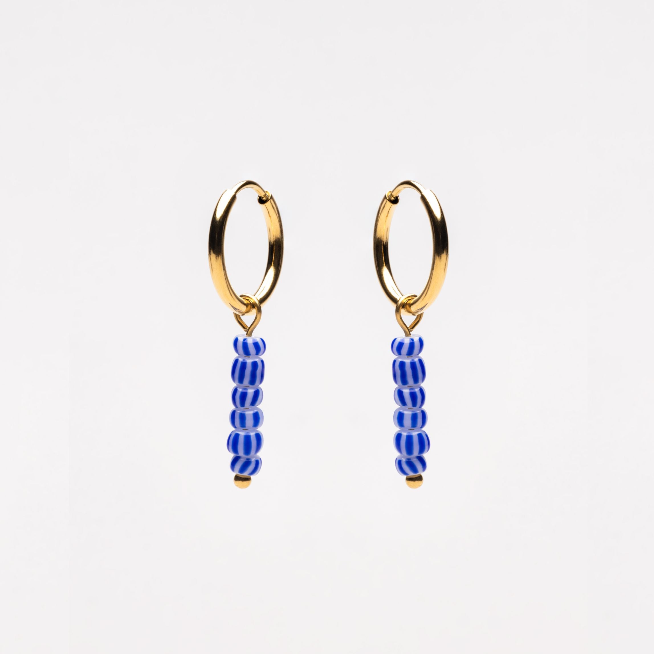 Blue and white earrings