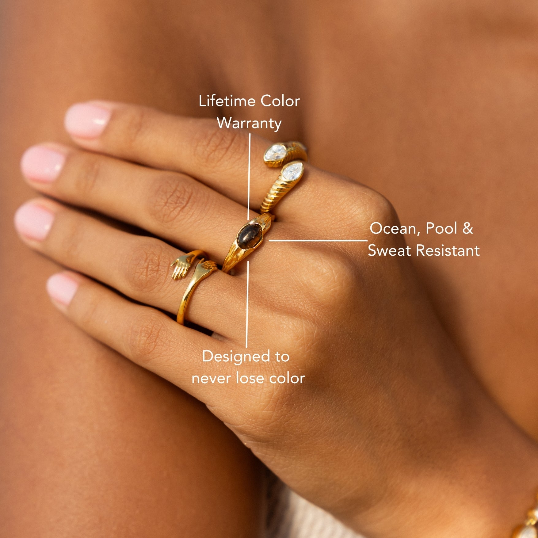 Earth Tone Gold Ring