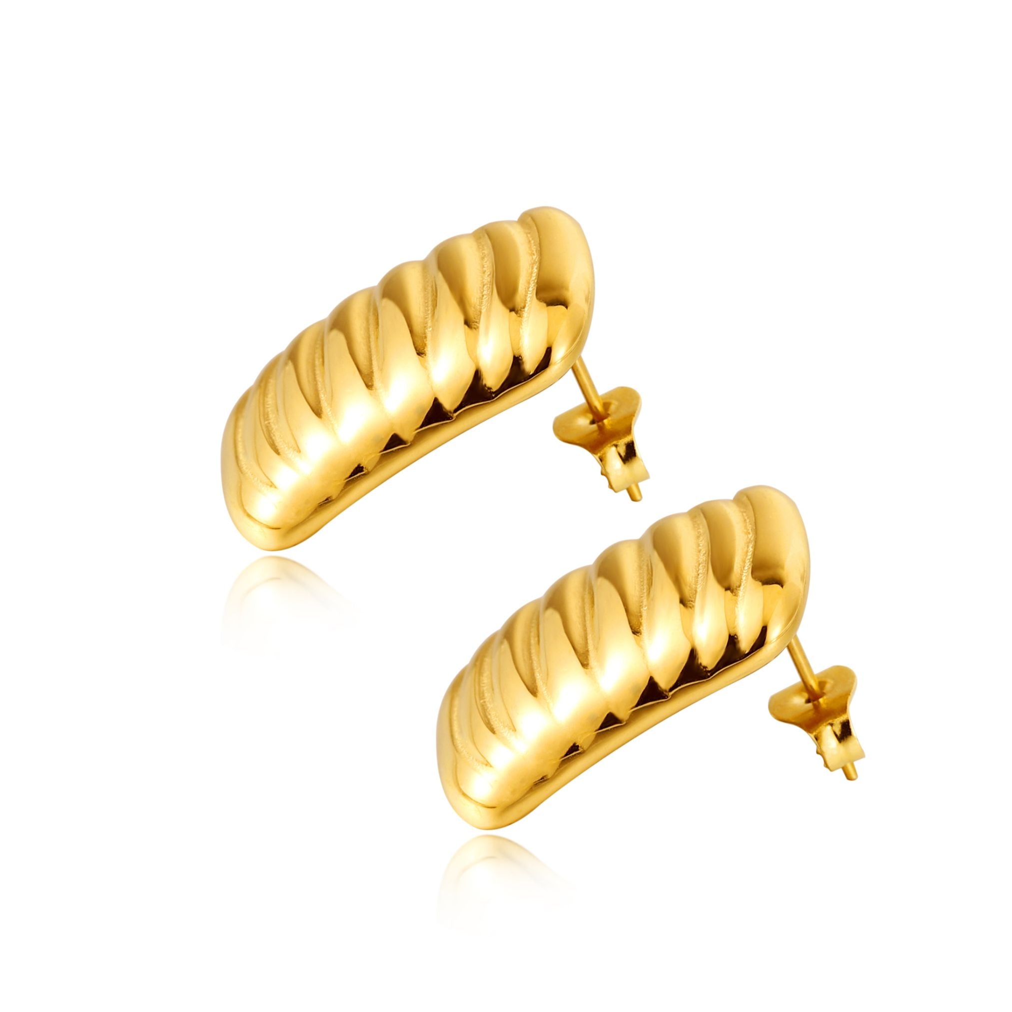 Flat gold earrings