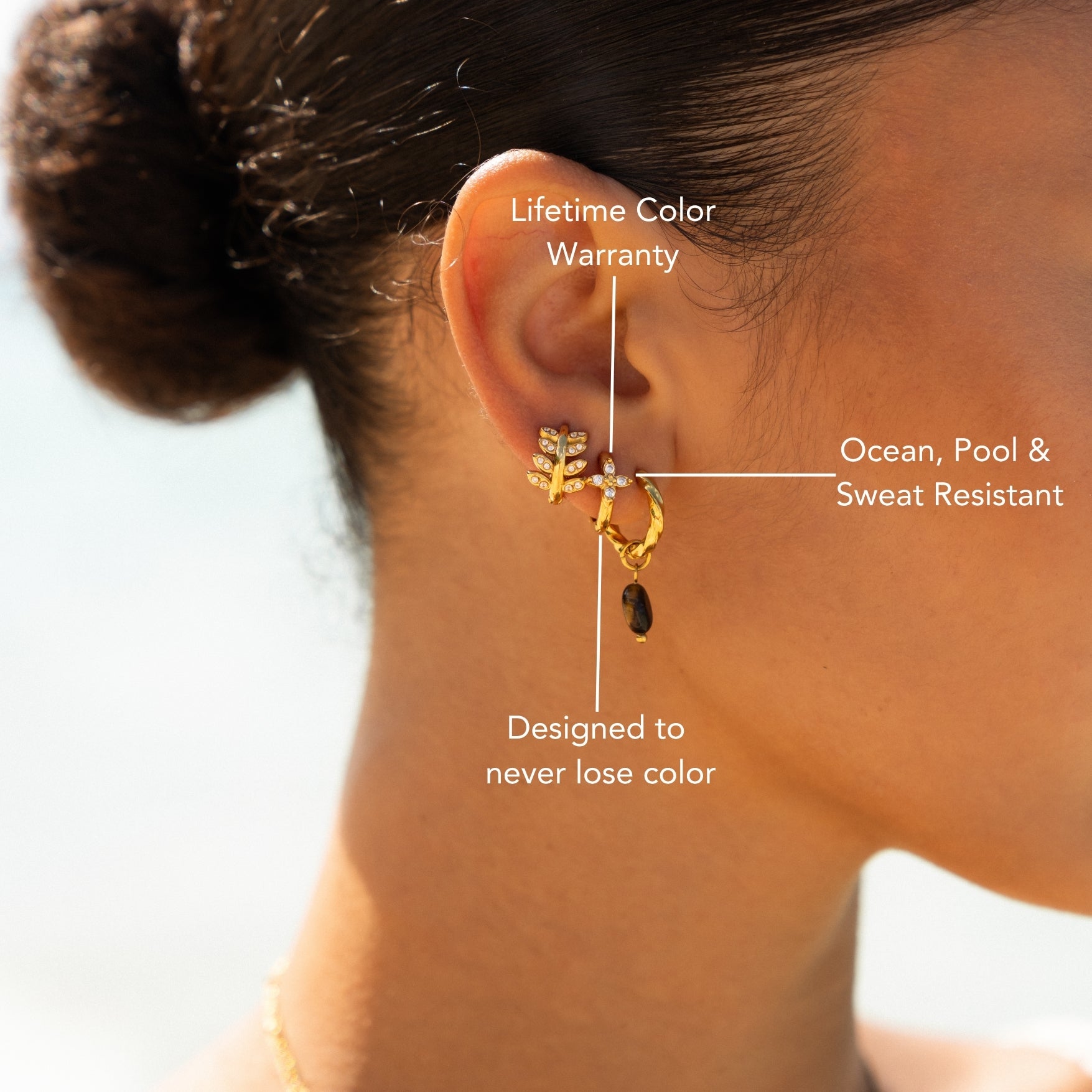 Floral Gold Hoop Earrings