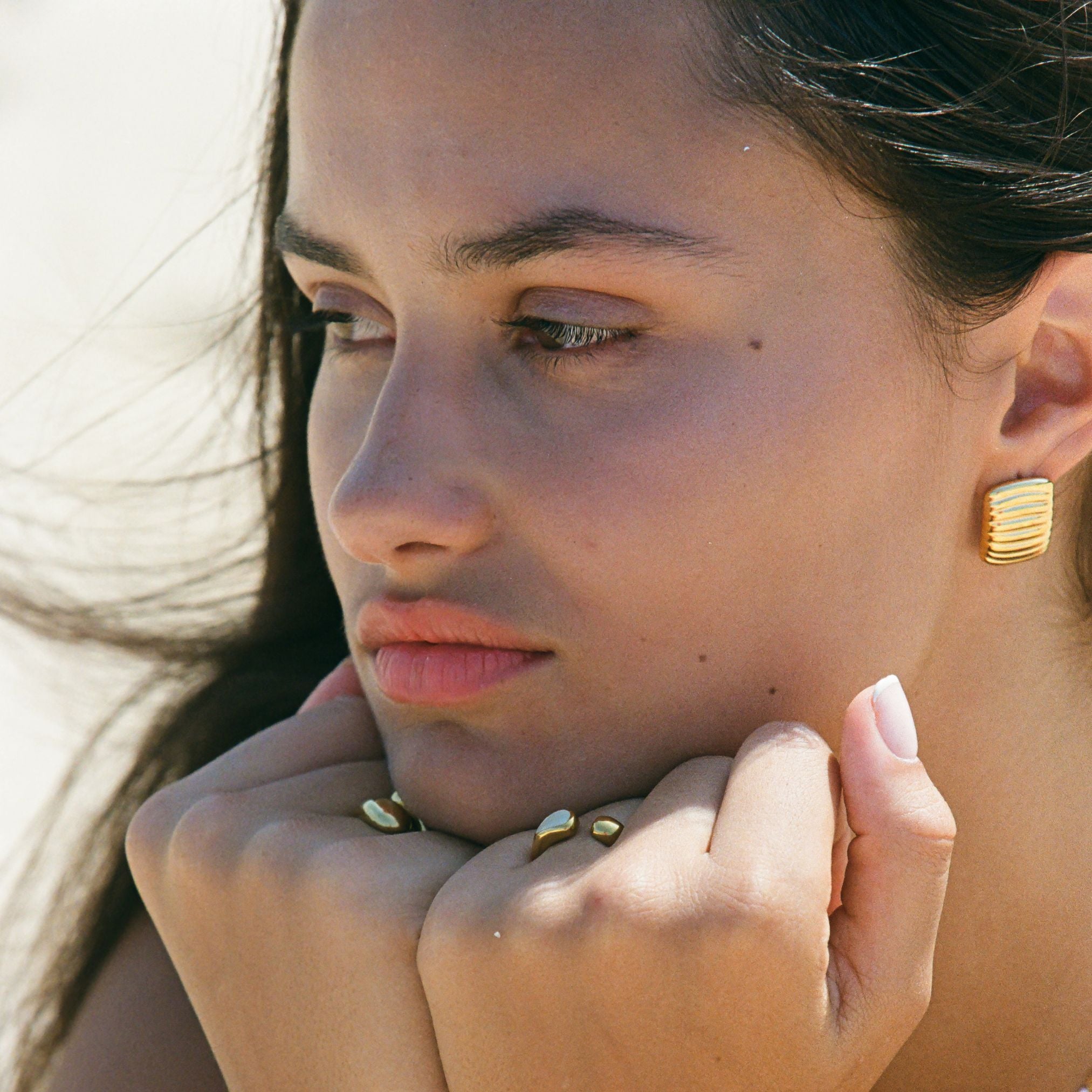 gold beach earrings