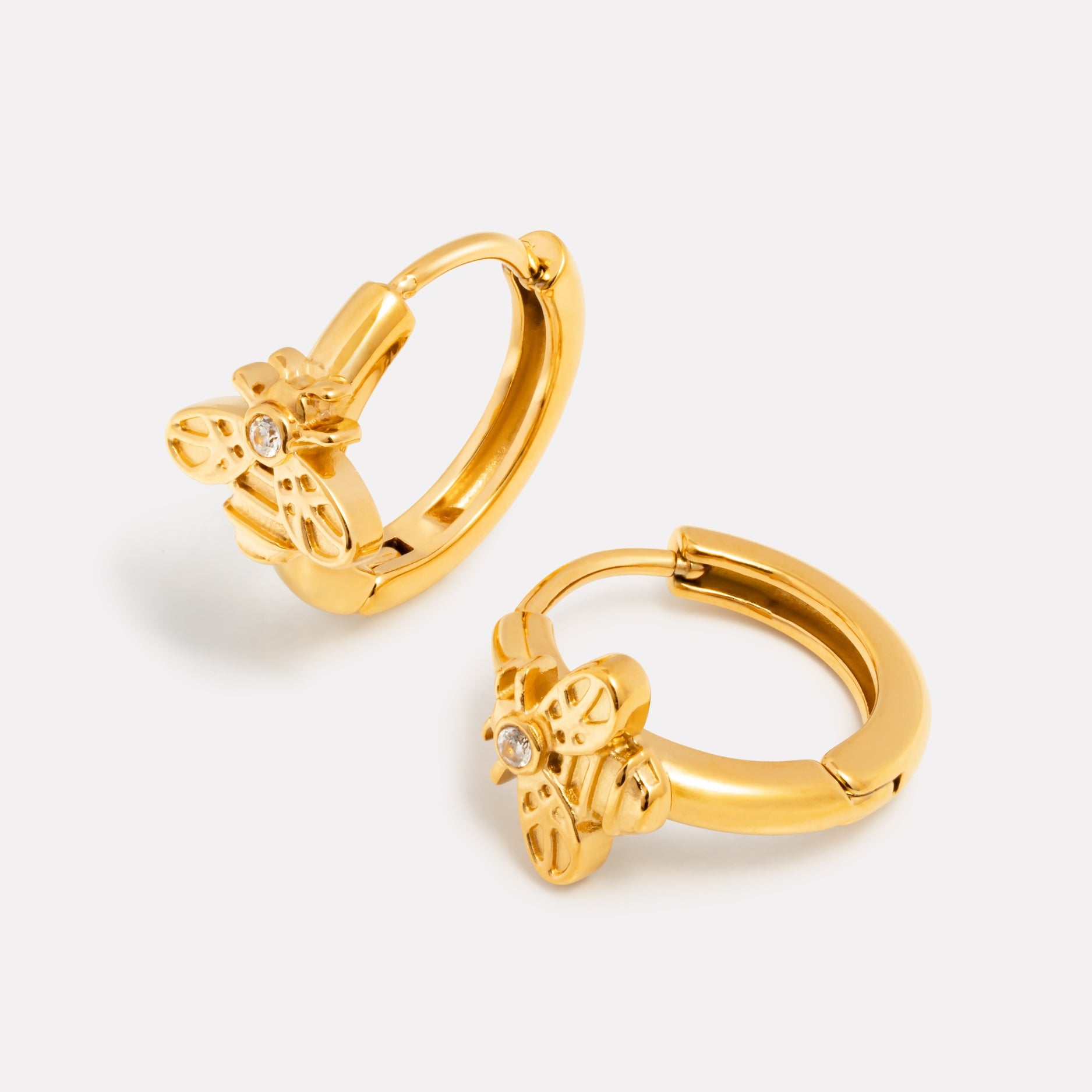 Gold Bee Earrings