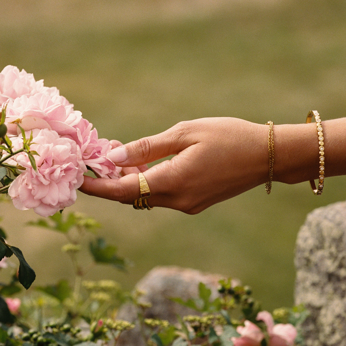 Gold Dotted Bangle