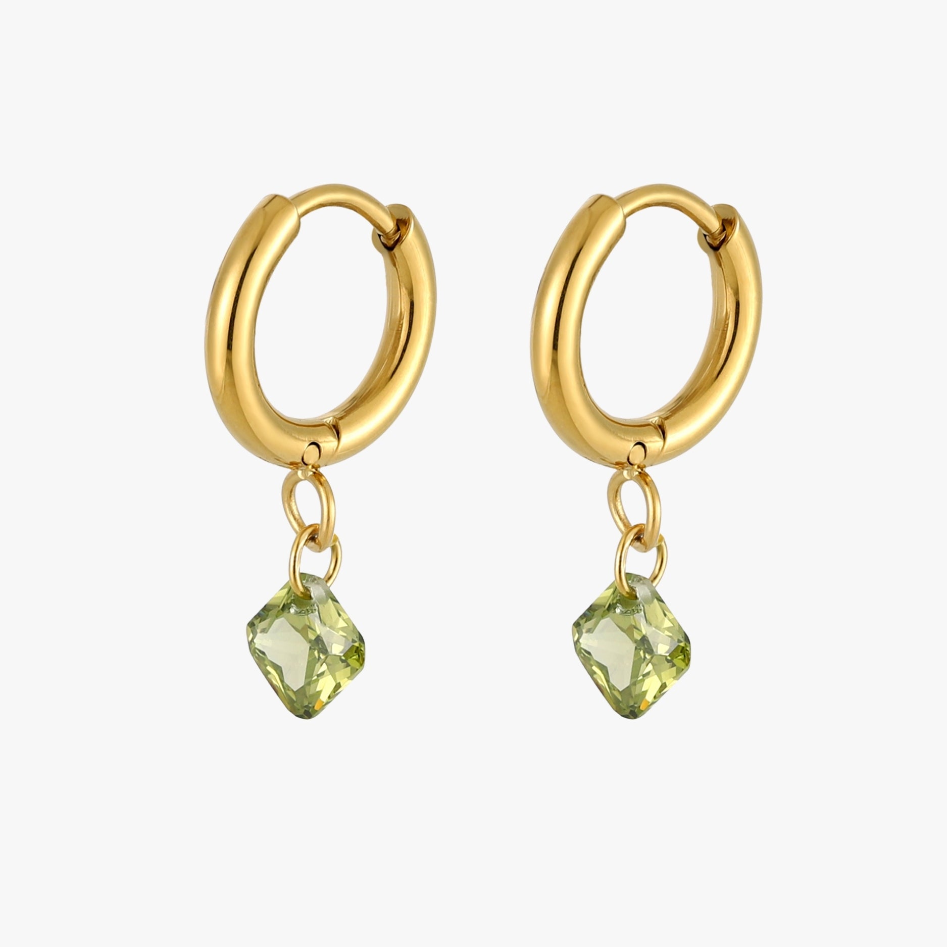 Gold Lime Hoops