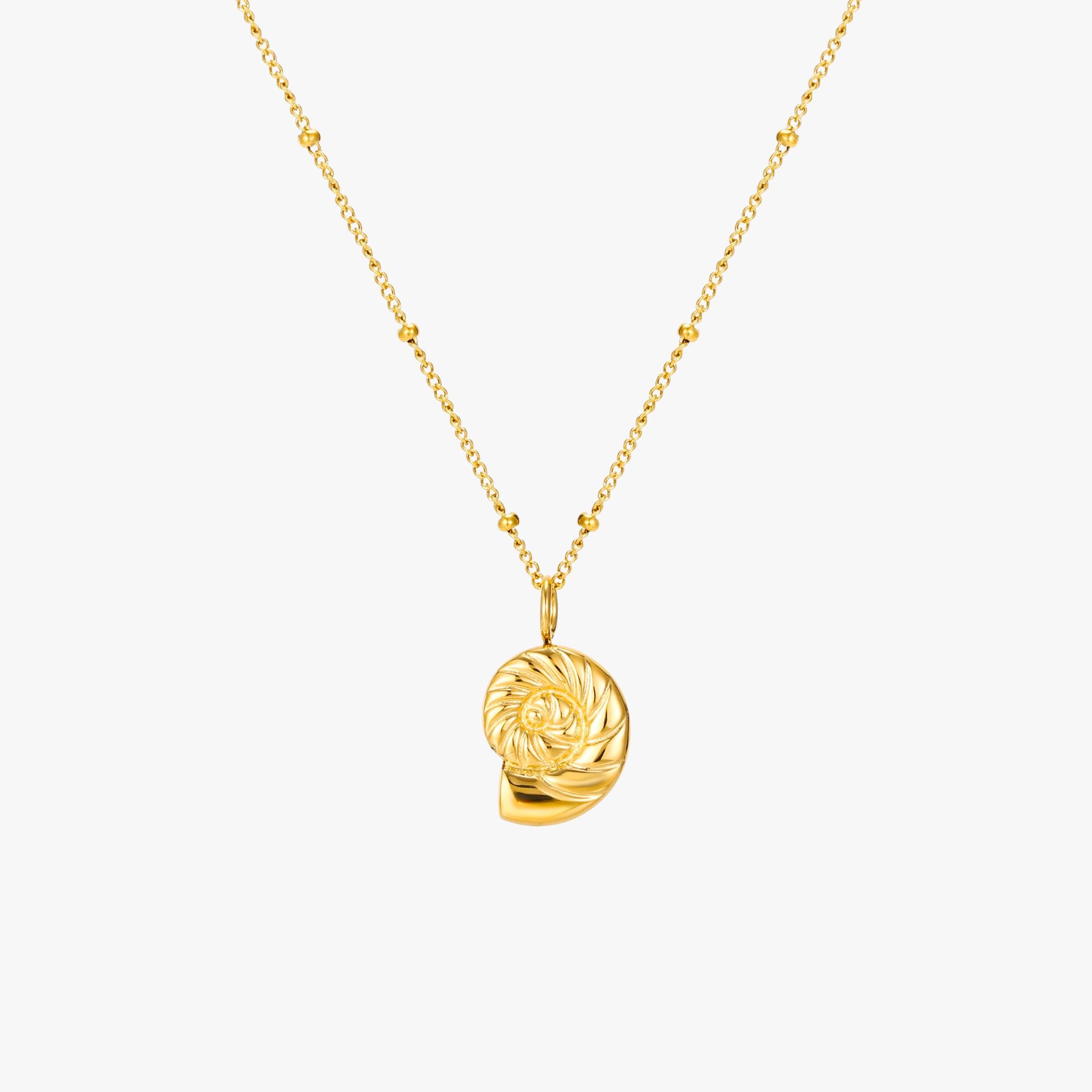 Gold nautilus necklace