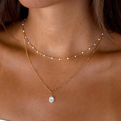 Gold Necklaces Pearls Set
