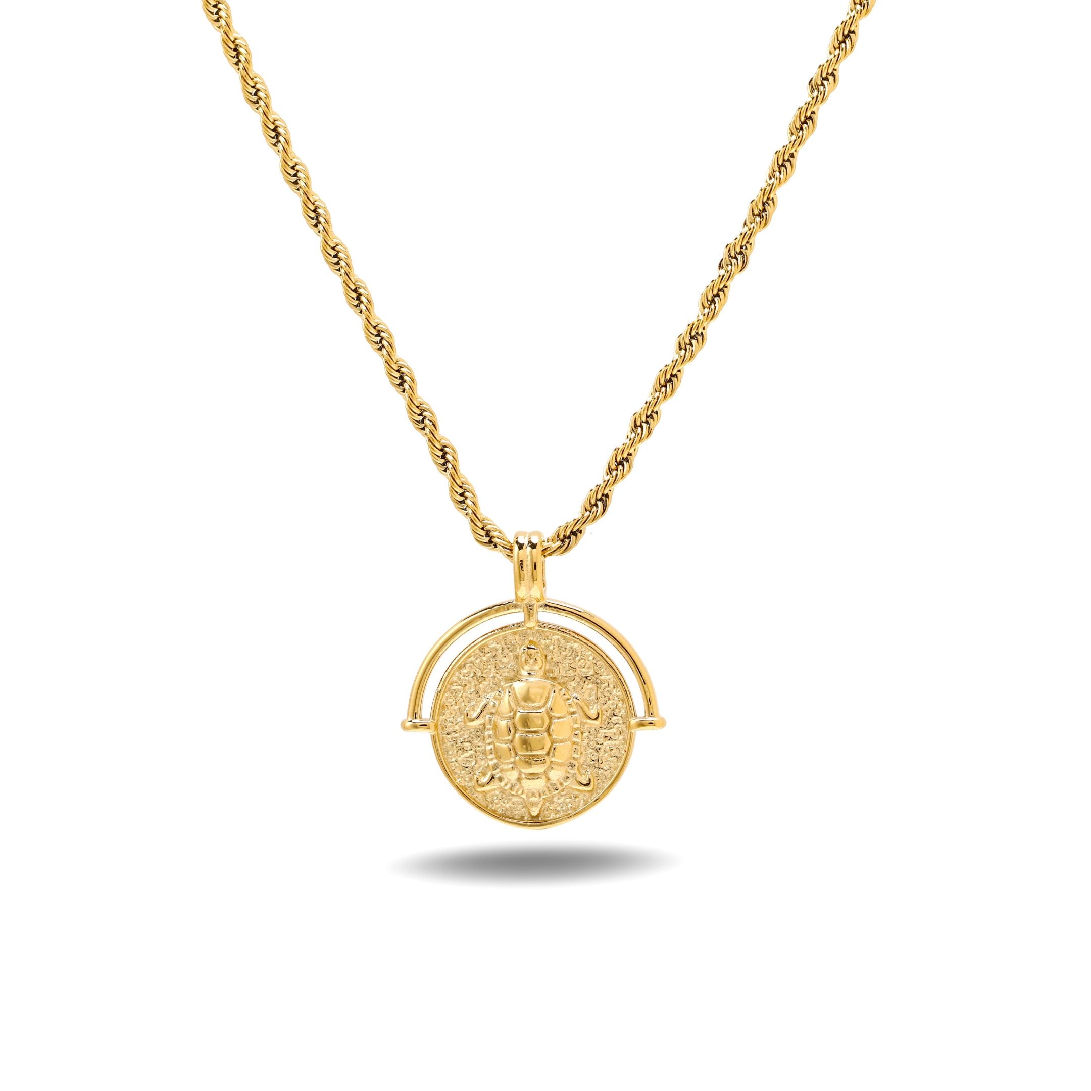 Gold Turtle Medaillon Necklace